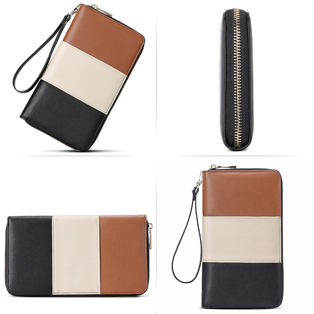 CLUCI Women Wallet Leather RFID Blocking With Wristlet