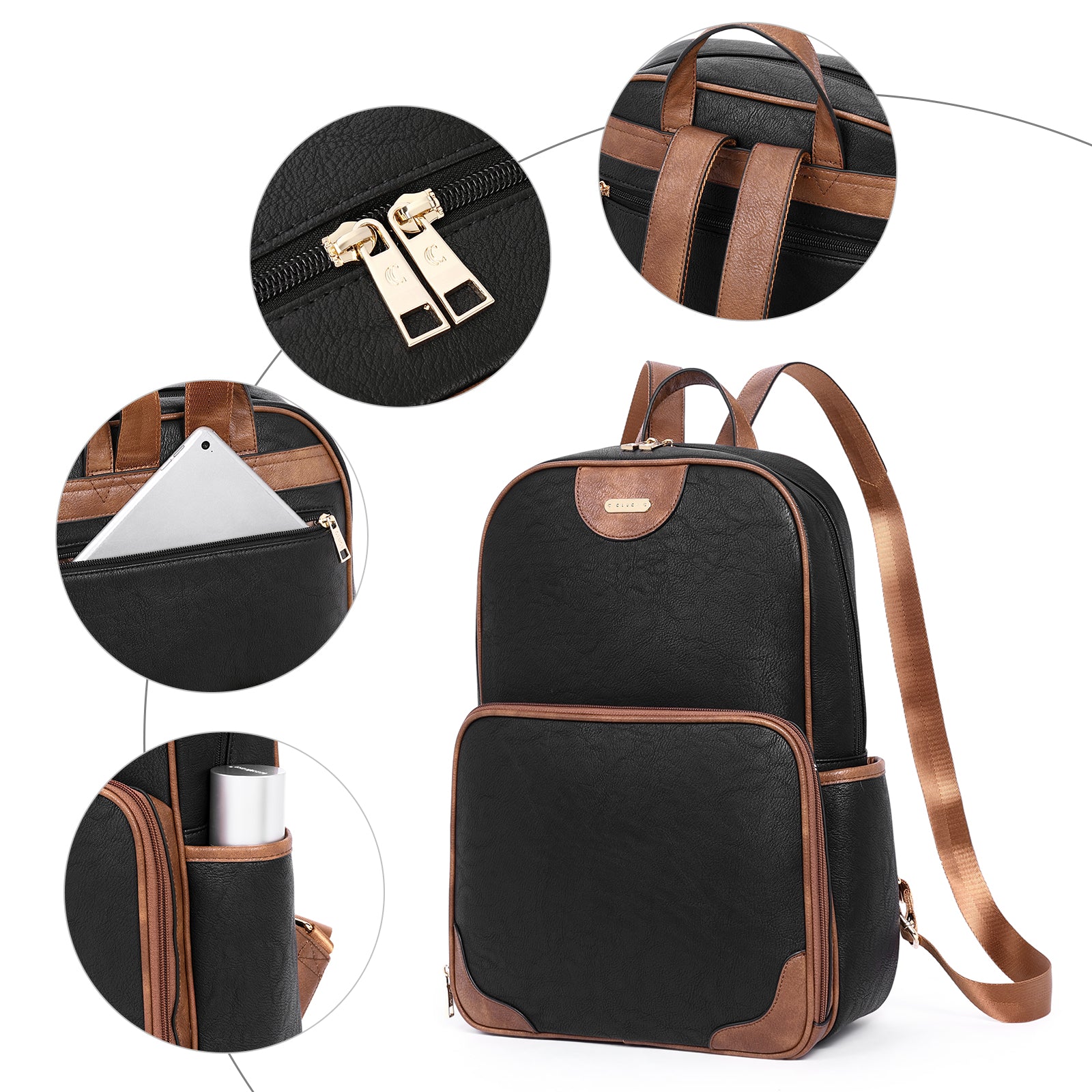 Koch Vegan Womens Designer Laptop Backpack With Luggage Strap