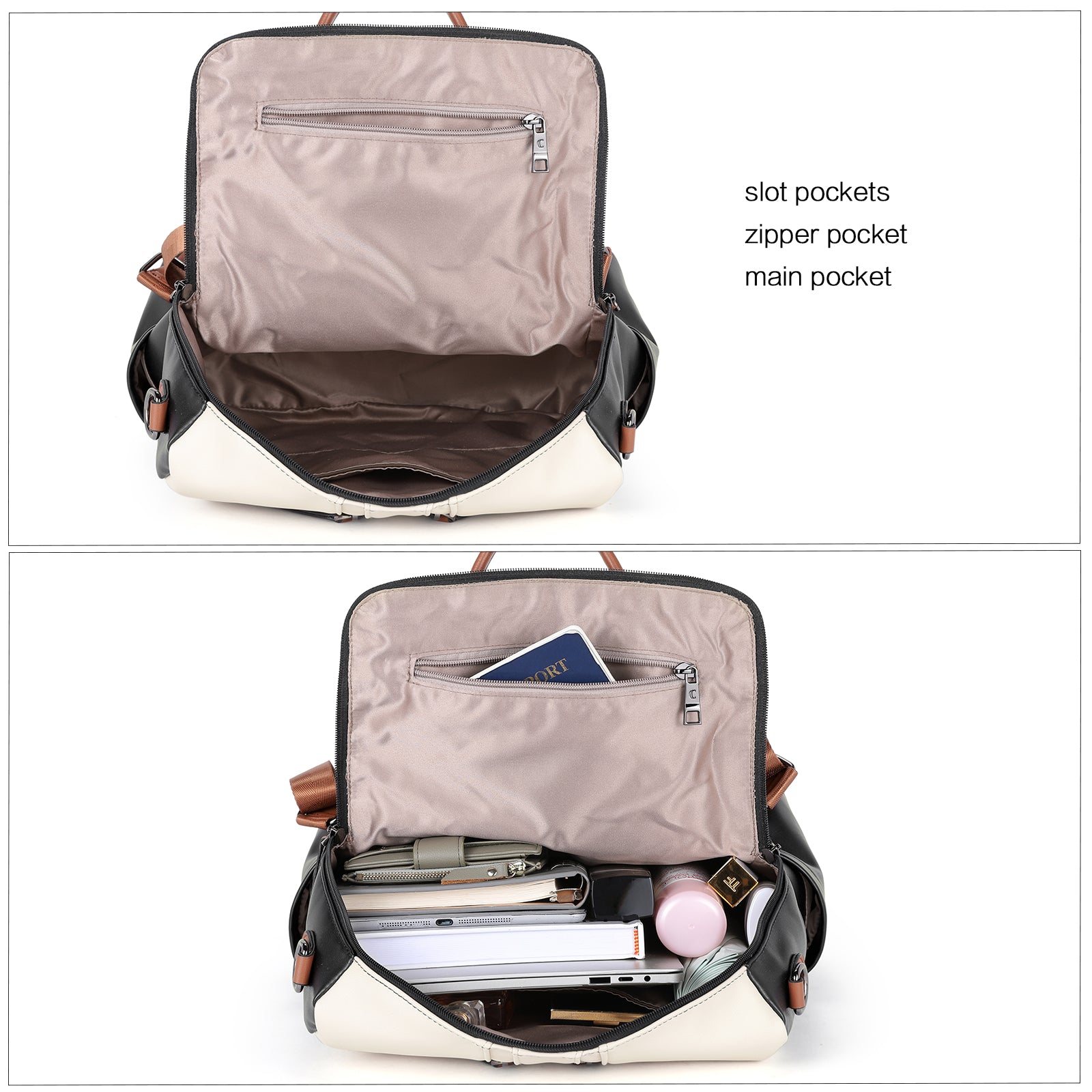 CLUCI Leather Backpack Purse for Women Convertible Large Travel Ladies Designer Fashion Casual College Shoulder Bag