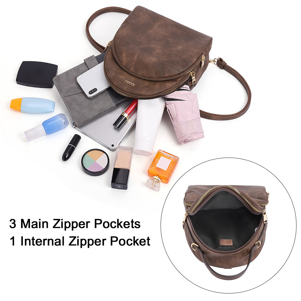 Garbutt Convertible Vegan Leather Mini Backpack Purse For Women