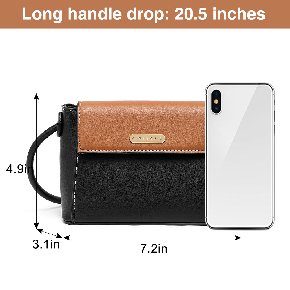 CLUCI Small Crossbody Bags for Women Vegan Leather Flap Fashion Ladies Travel Shoulder Purse with Adjustable Strap