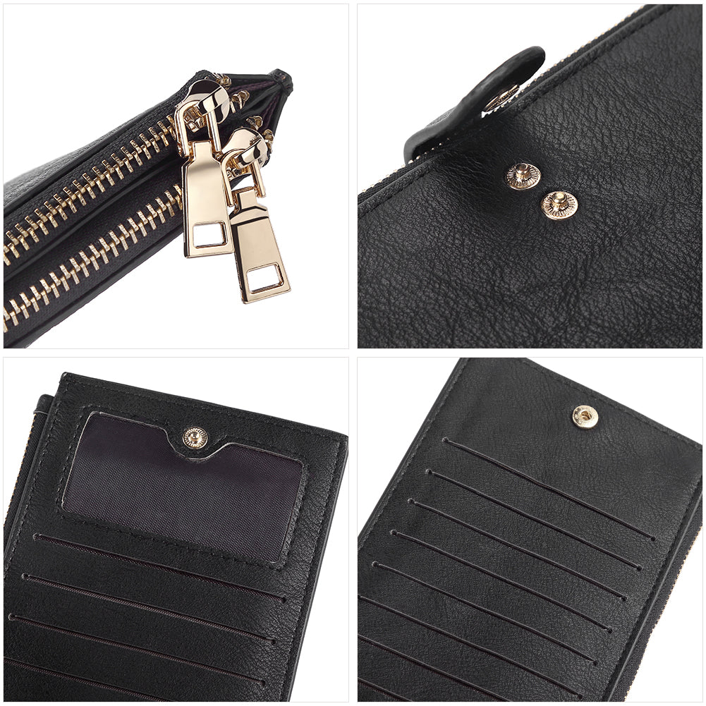 Echo Slim Women's Bifold Leather Wallet With ID Window