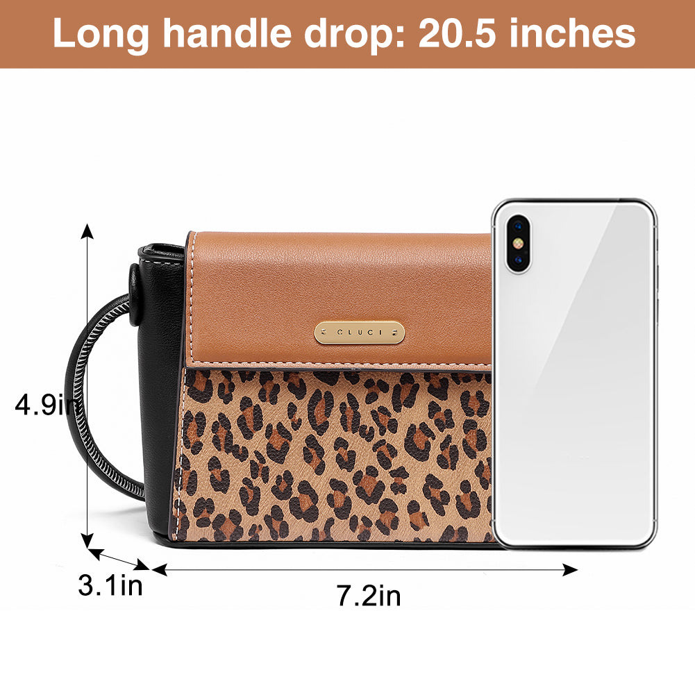 CLUCI Small Crossbody Bags for Women Vegan Leather Flap Fashion Ladies Travel Shoulder Purse with Adjustable Strap