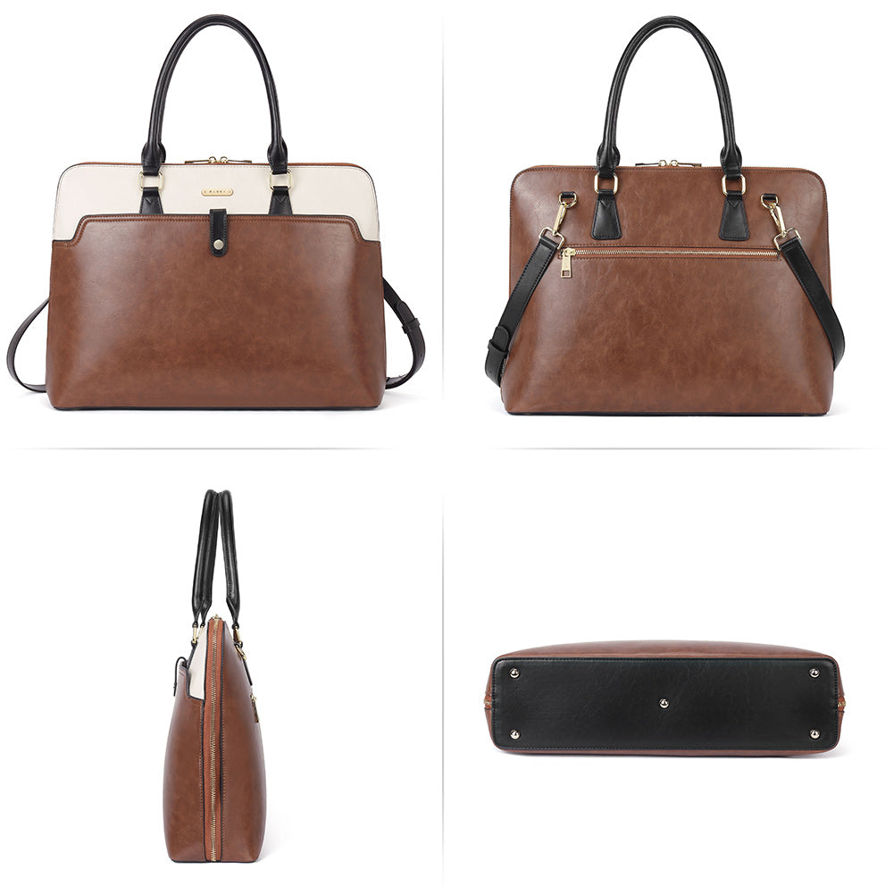 Claire Premium Leather Messenger Briefcase For School And Work