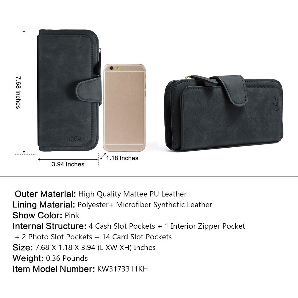 Cathy Luxury Women's Vegan Leather Wallet With Zipper