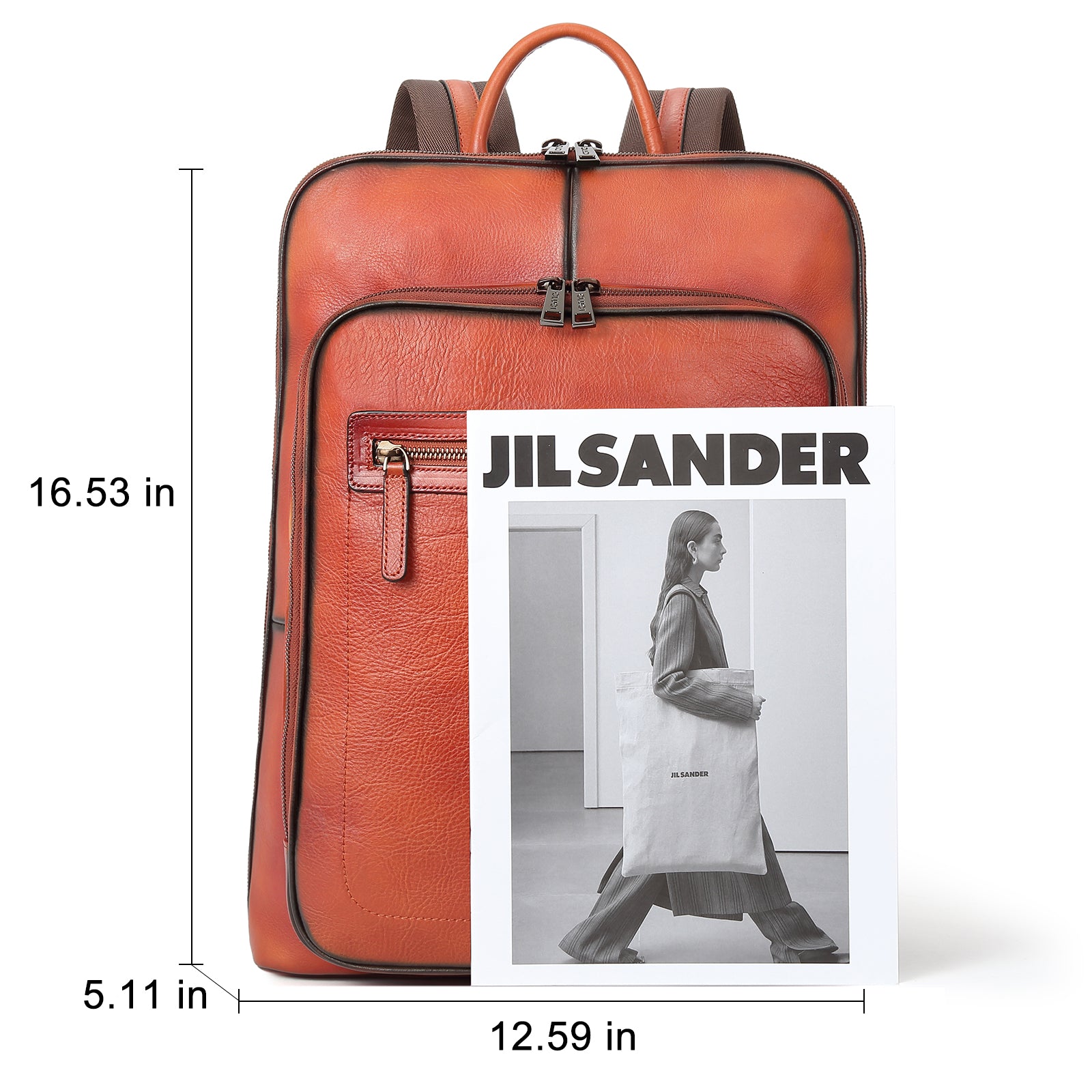 CLUCI Women Laptop Backpack Purse Vegetable Tanned Full Grain Leather 15.6 inch Computer Bag Business Casual Travel Daypack