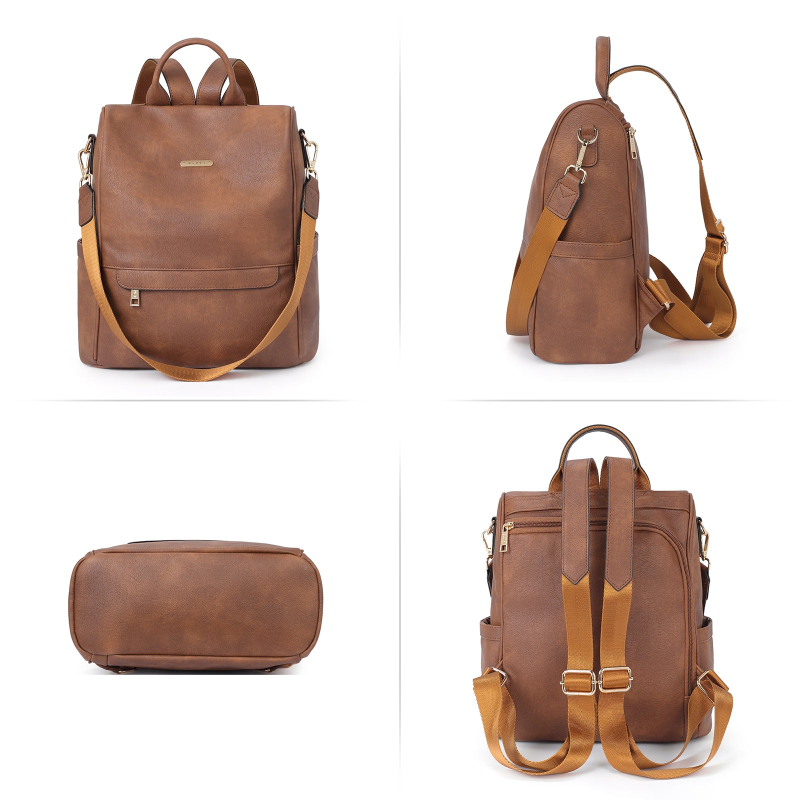 Greene Multi-Purpose Carry Way Vegan Leather Backpack Purse For Women | Two-Toned Vintage