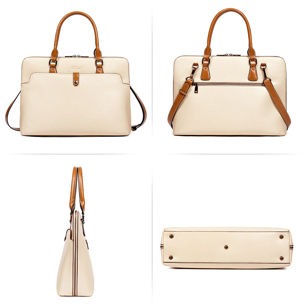 Claire Premium Leather Messenger Briefcase For School And Work