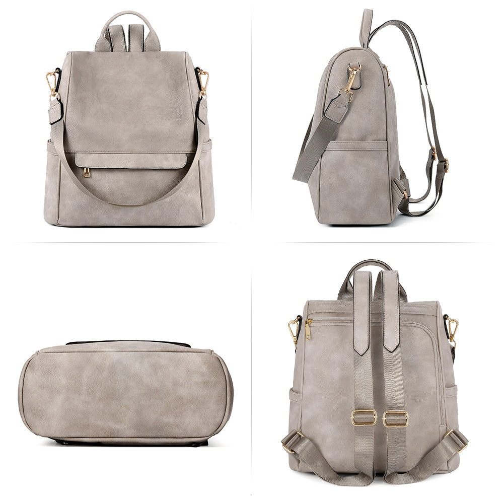 Greene Multi-Purpose Carry Way Vegan Leather Backpack Purse For Women | Two-Toned Vintage