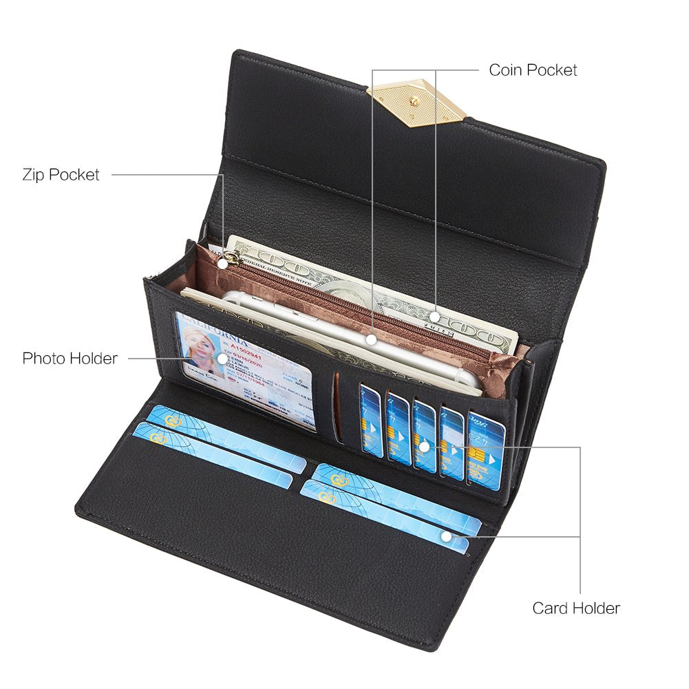 Mile Large Stylish Wallet For Women With Multiple Card Slots