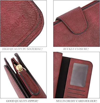 Cathy Luxury Women's Vegan Leather Wallet With Zipper