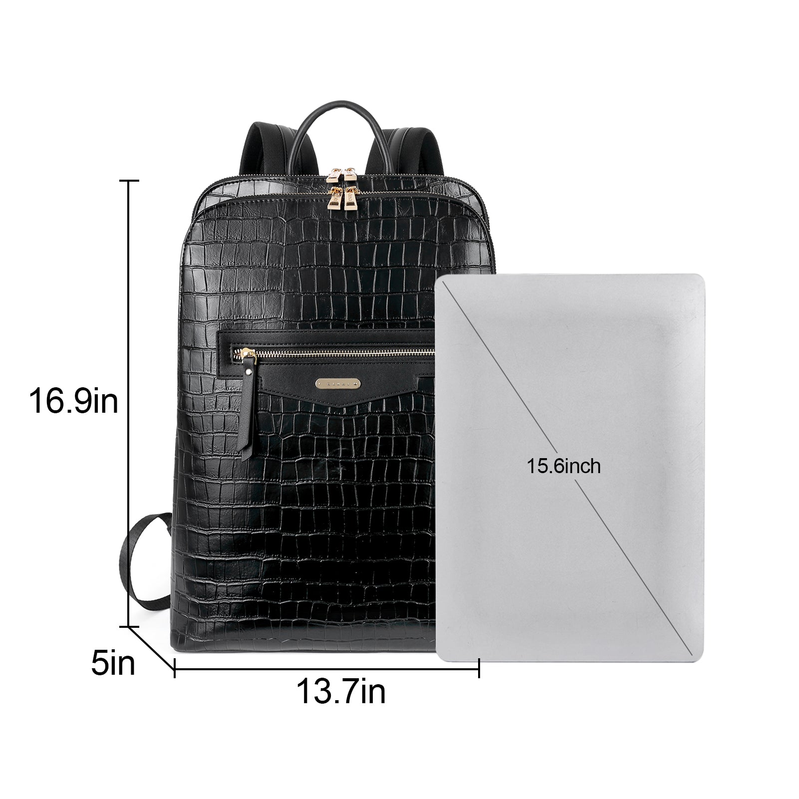 CLUCI Leather Laptop Backpack for Women 15.6 inch Computer Bag Travel Business Daypack