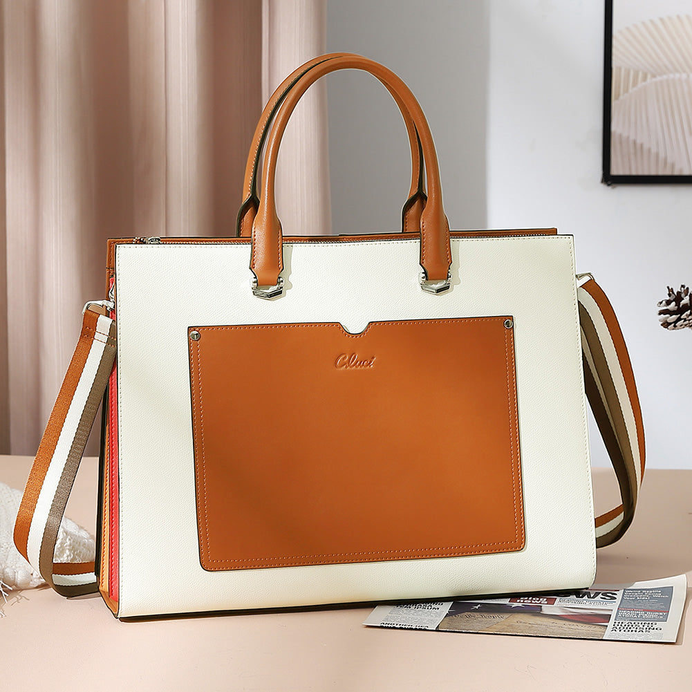 Lauren Refined Leather Briefcase For Women For Daily Use