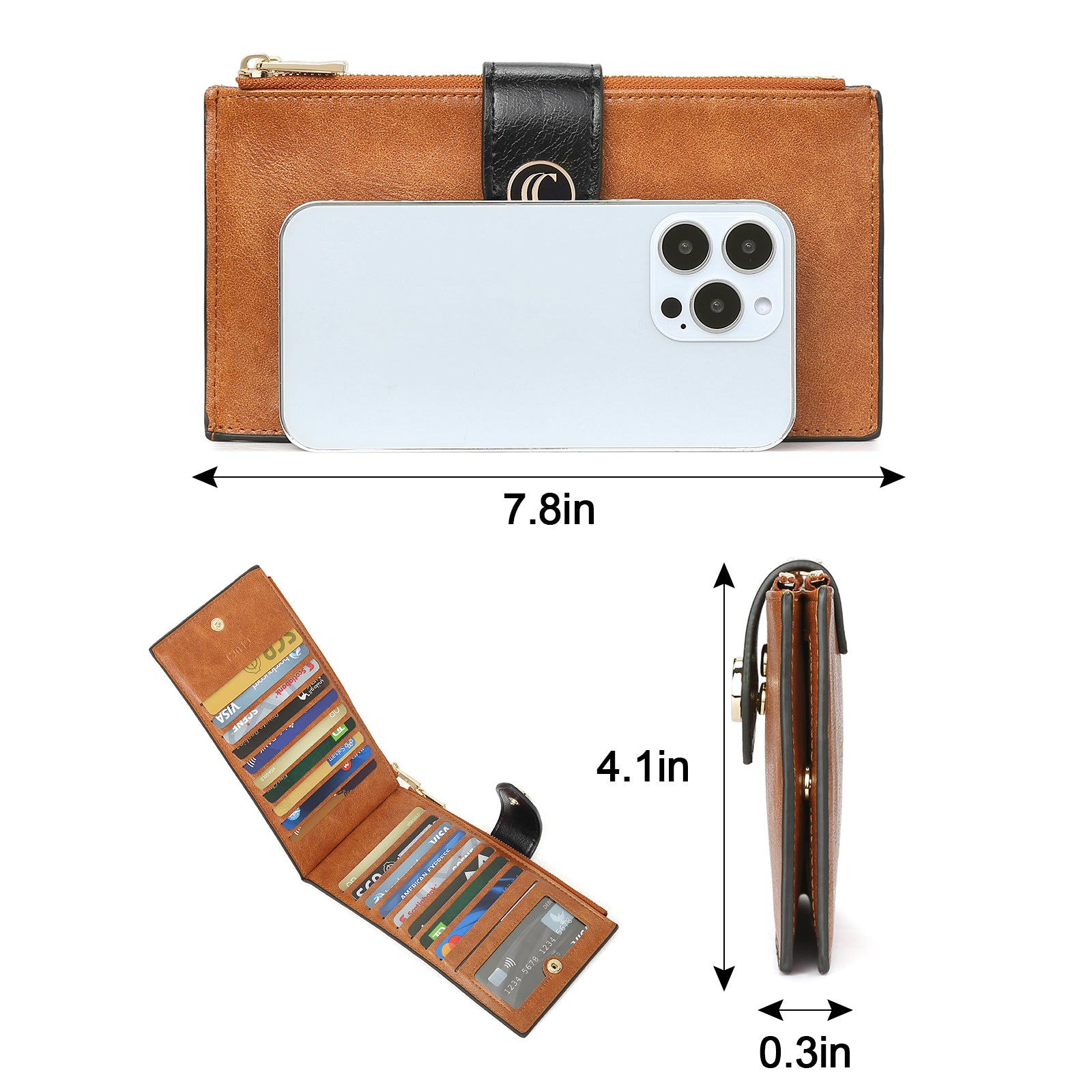 Echo Slim Women's Bifold Leather Wallet With ID Window