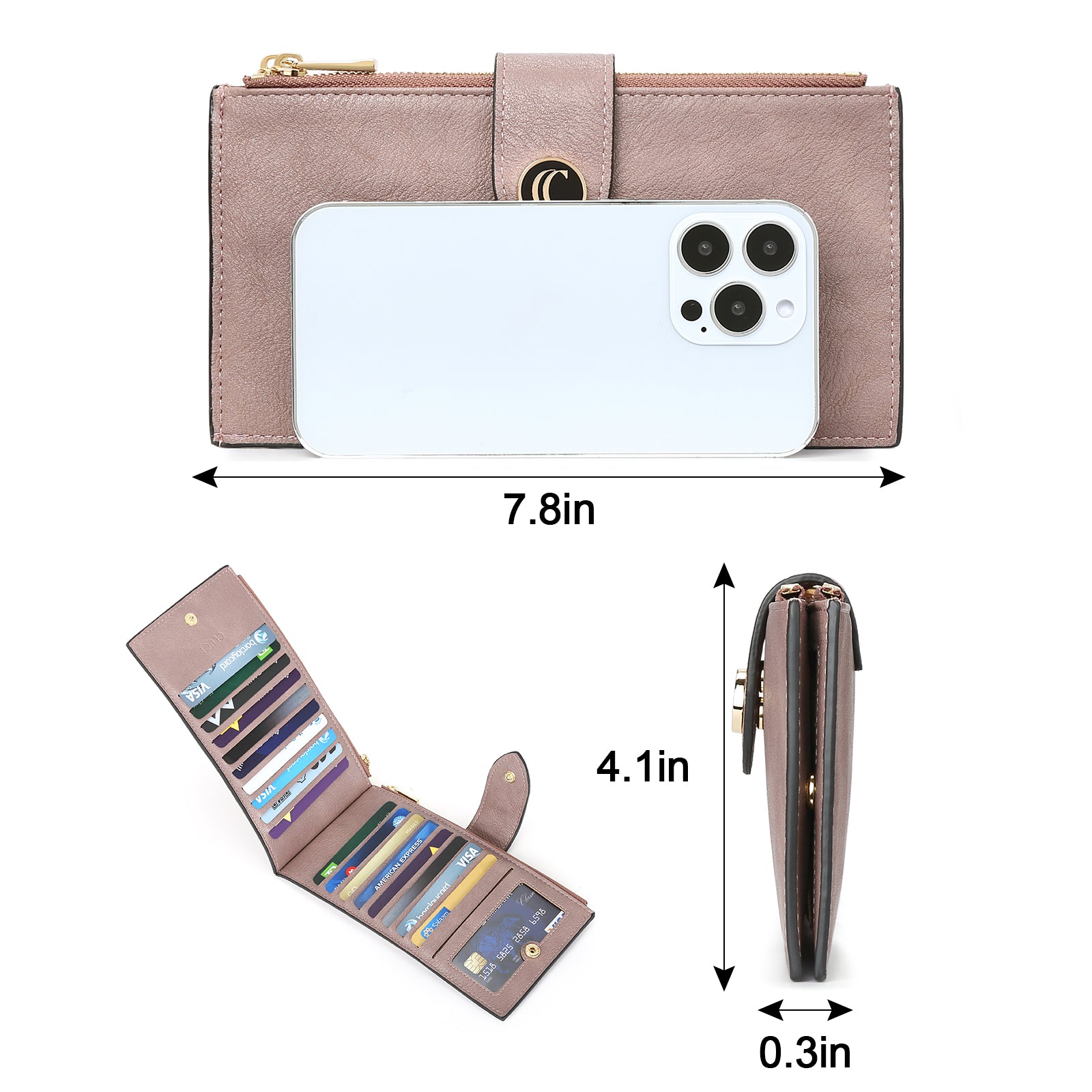 Echo Slim Women's Bifold Leather Wallet With ID Window