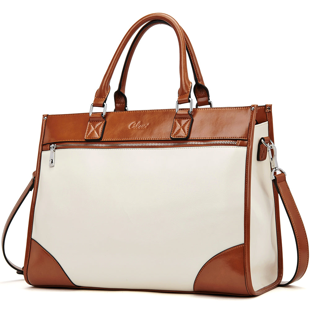 Lauren Ladies Wax Leather Briefcase Purse Laptop Bag