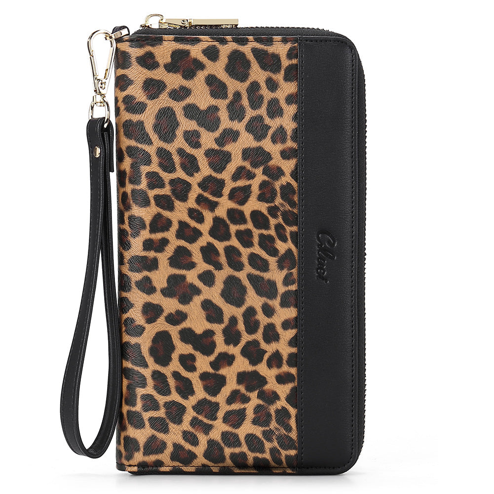 CLUCI Women Wallet Leather RFID Blocking With Wristlet