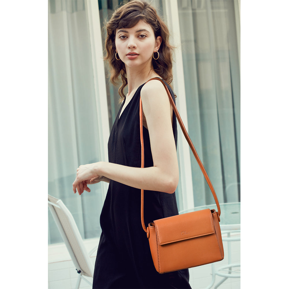 CLUCI Small Crossbody Bags for Women Vegan Leather Flap Fashion Ladies Travel Shoulder Purse with Adjustable Strap
