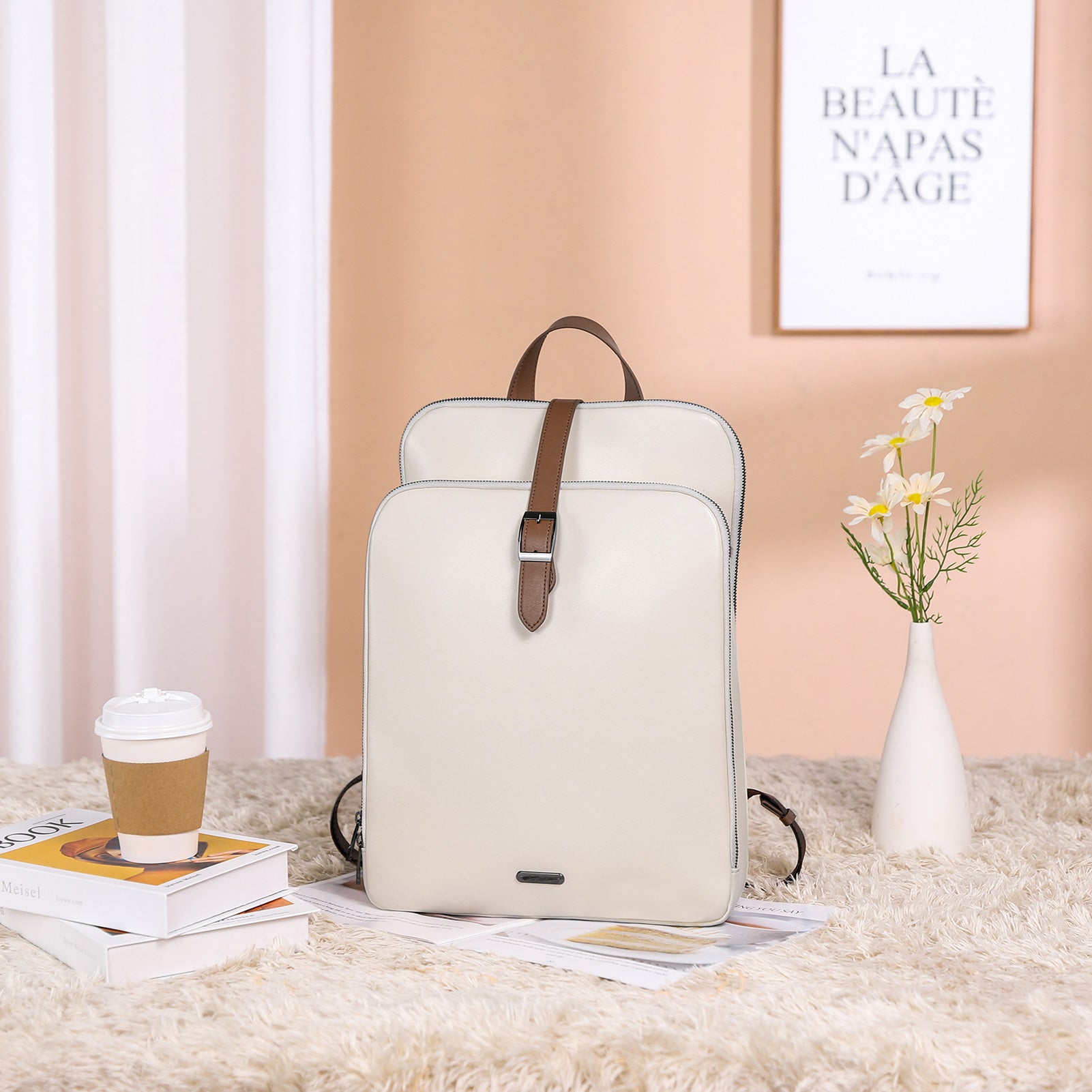 Koch Genuine Leather 15.6 Inch Laptop Backpack Purse For Women
