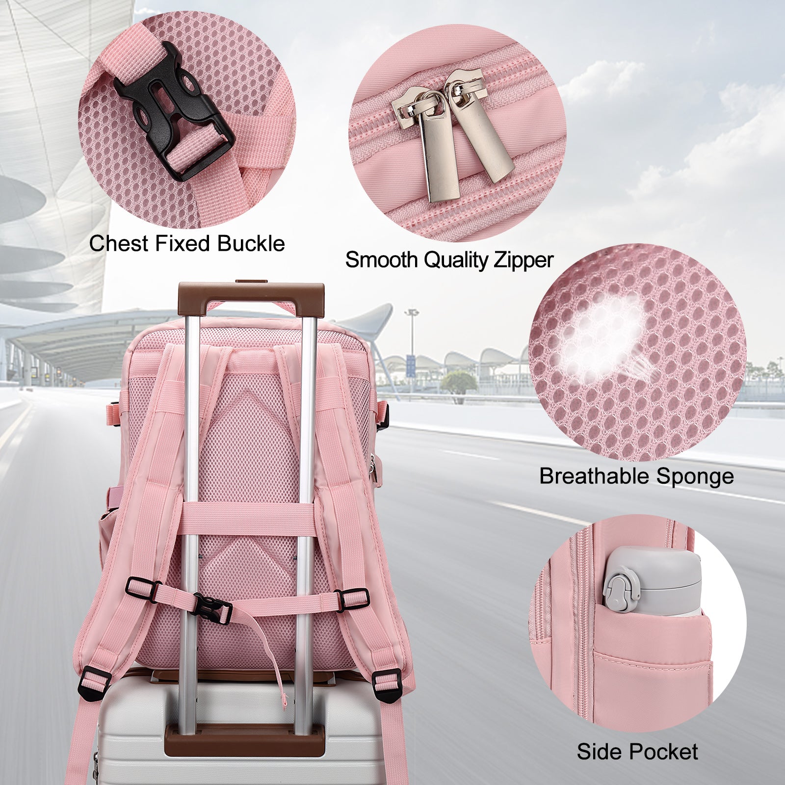 CLUCI Travel Backpack 15.6 Inch College Laptop Backpack with USB Charging Port,Carry on Backpack for Airplanes