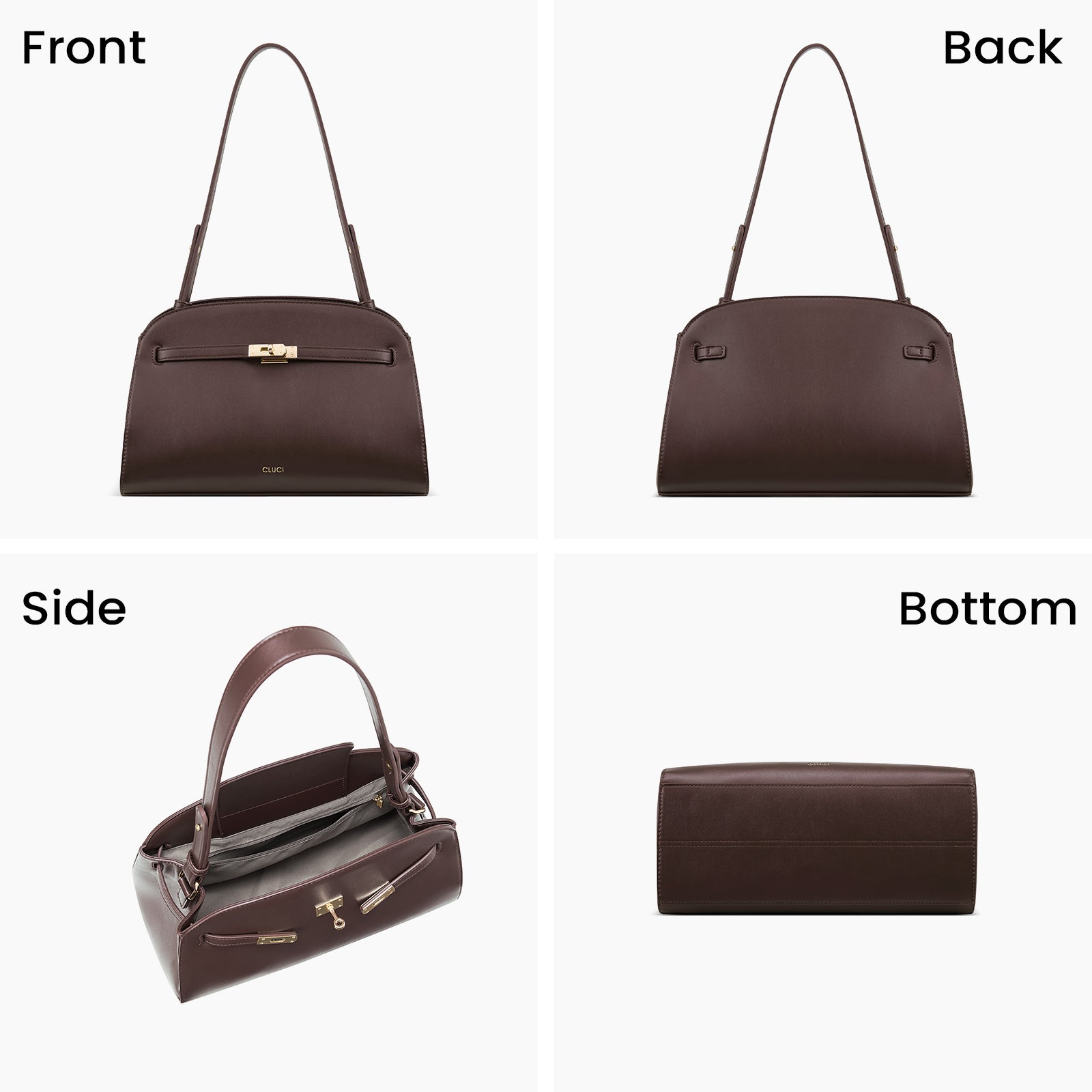 Water Repellent Shoulder Handbags with 2 Adjustable Straps Leather Crossbody Bag