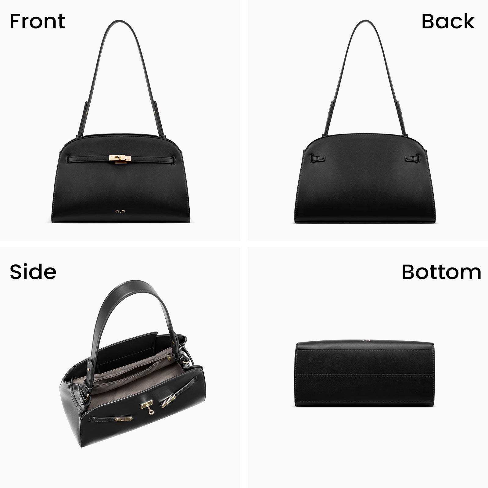 Water Repellent Shoulder Handbags with 2 Adjustable Straps Leather Crossbody Bag
