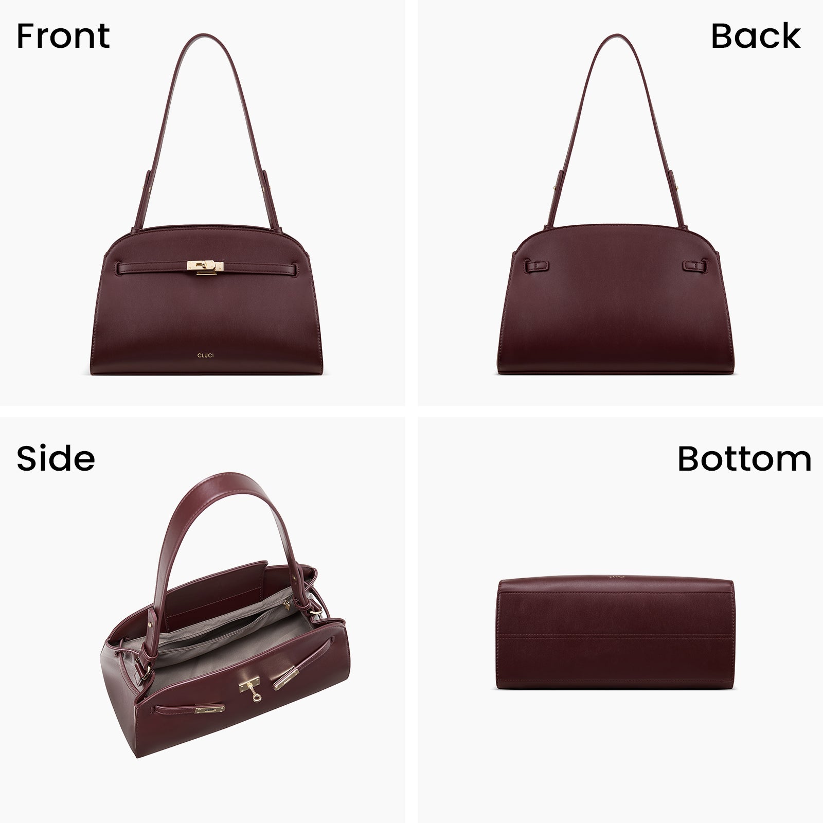 Water Repellent Shoulder Handbags with 2 Adjustable Straps Leather Crossbody Bag