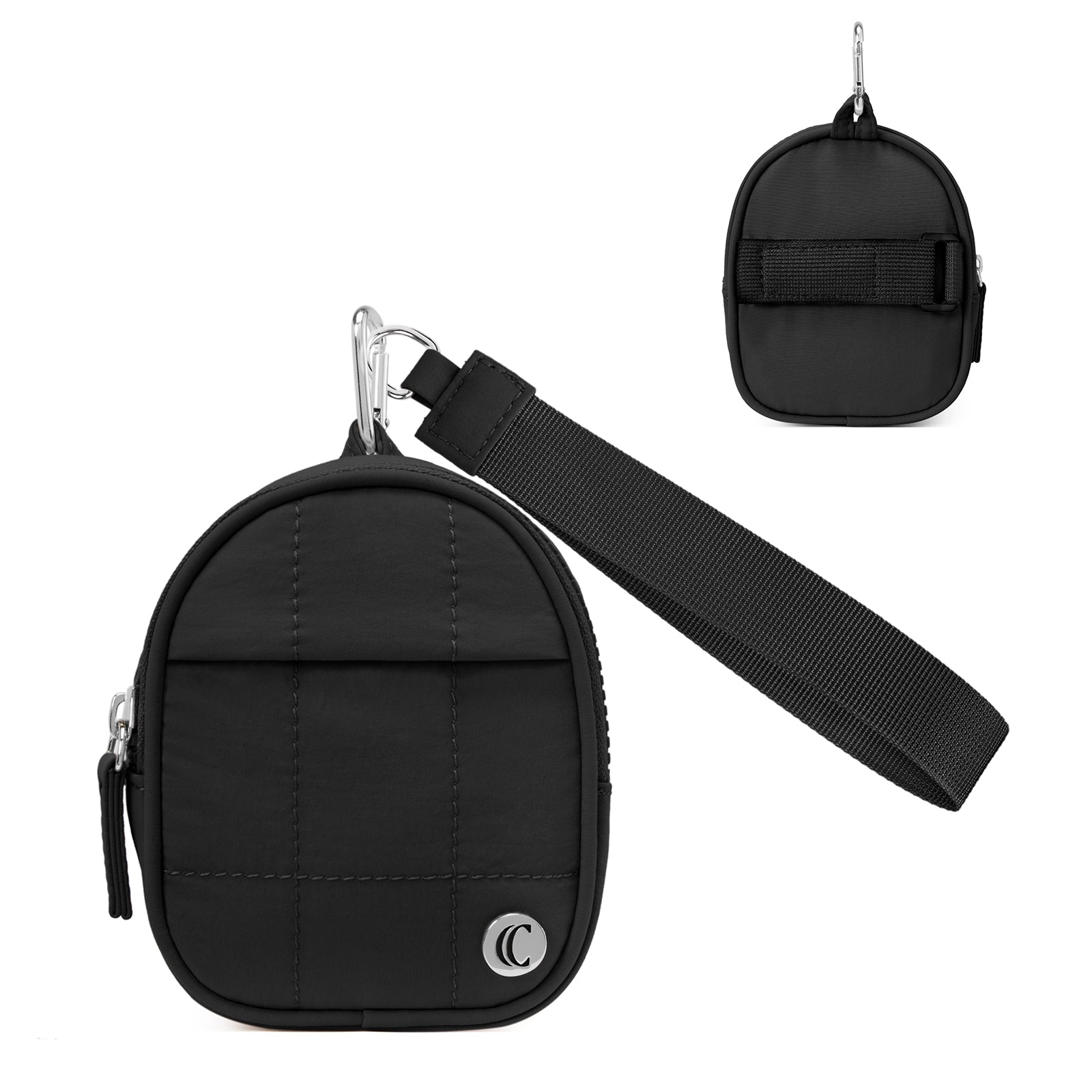 CLUCI Mini Cute Puffer Keychain Wallet with 3 RFID Card Slots
