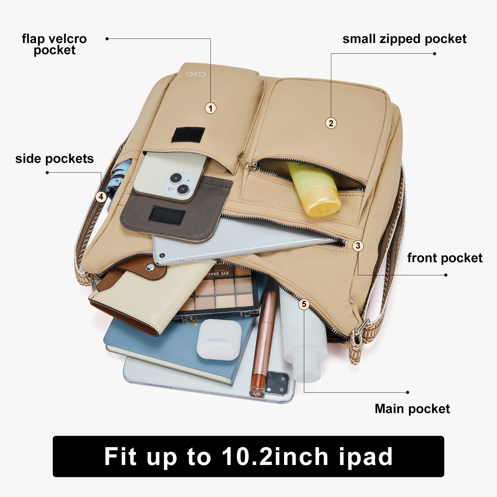 Waterproof Nylon Crossbody Bags For Women Trendy Fashion Shoulder Bag Purse