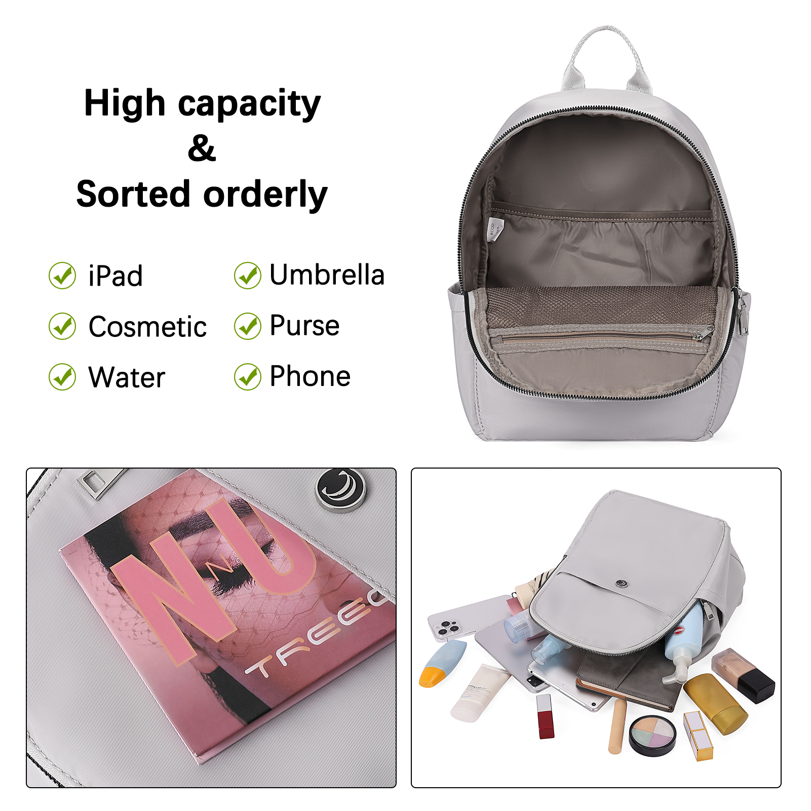 CLUCI Small Backpack for Women Mini Canvas Designer Backpack Purse Travel Lady Casual Daypack
