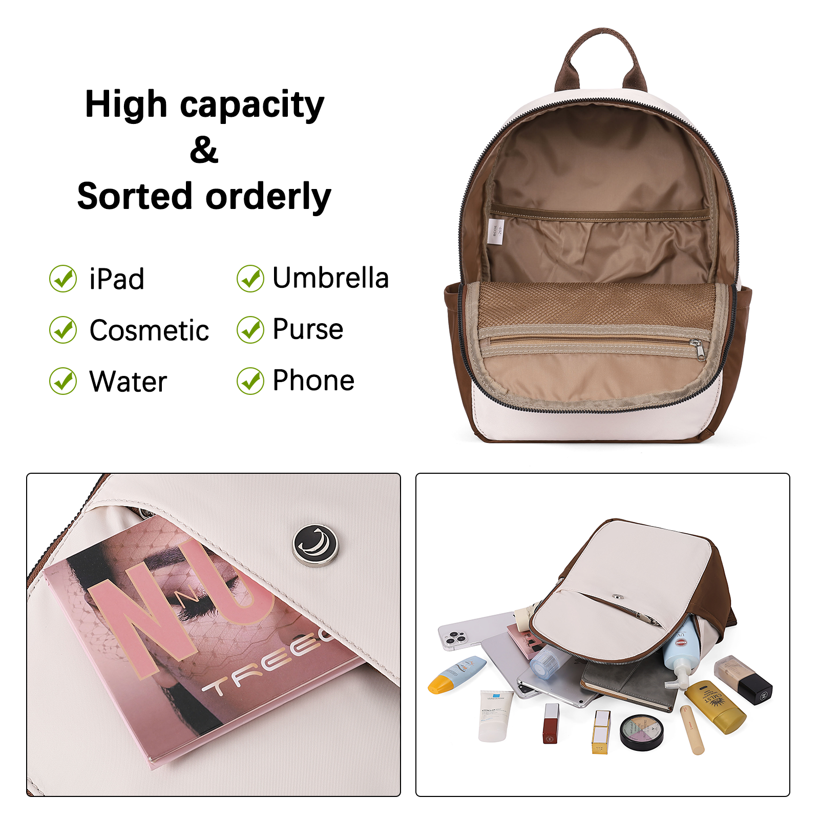 CLUCI Small Backpack for Women Mini Canvas Designer Backpack Purse Travel Lady Casual Daypack