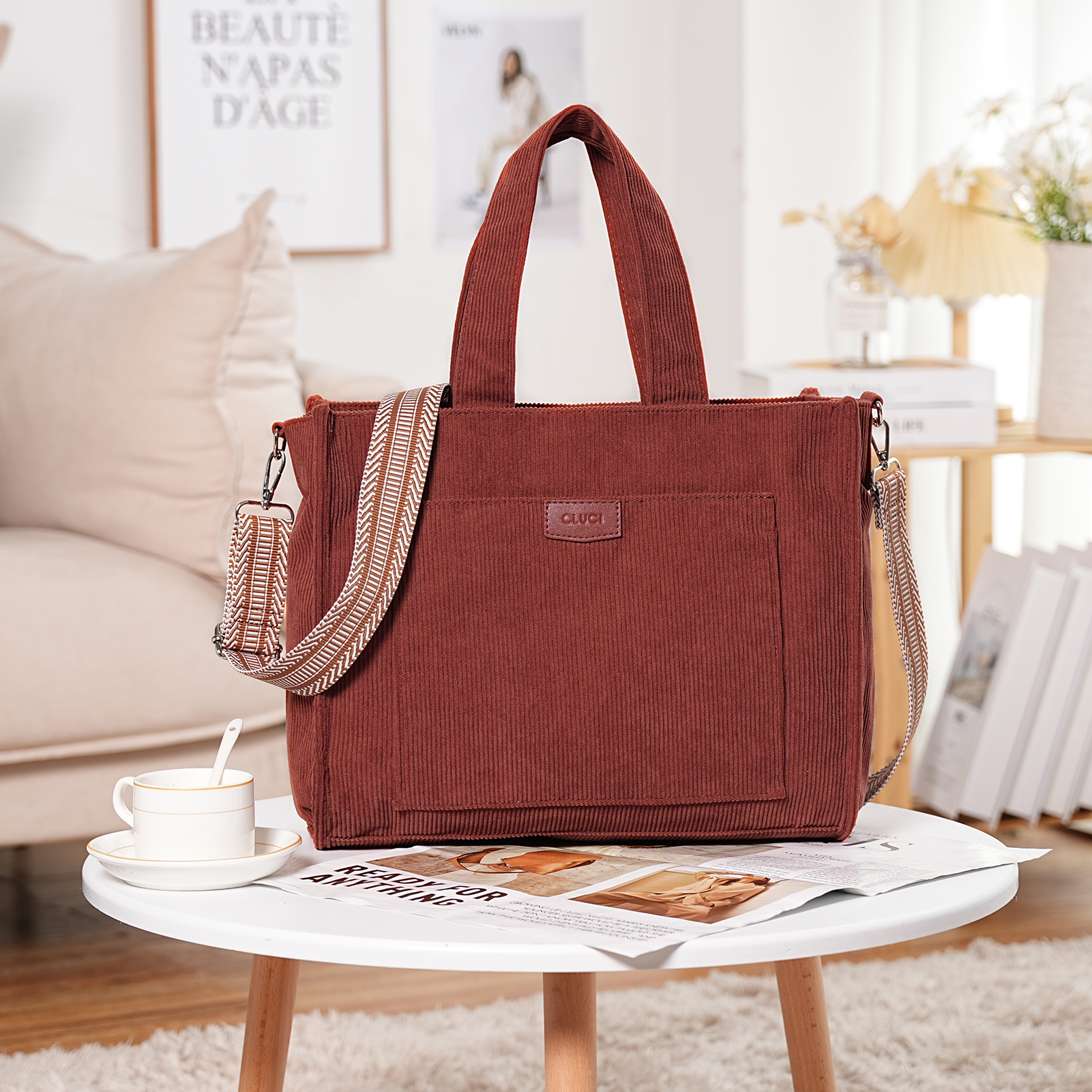 Wide Purse Strap Crossbody Purses Adjustable Replacement Shoulder Handbag Strap—Brown