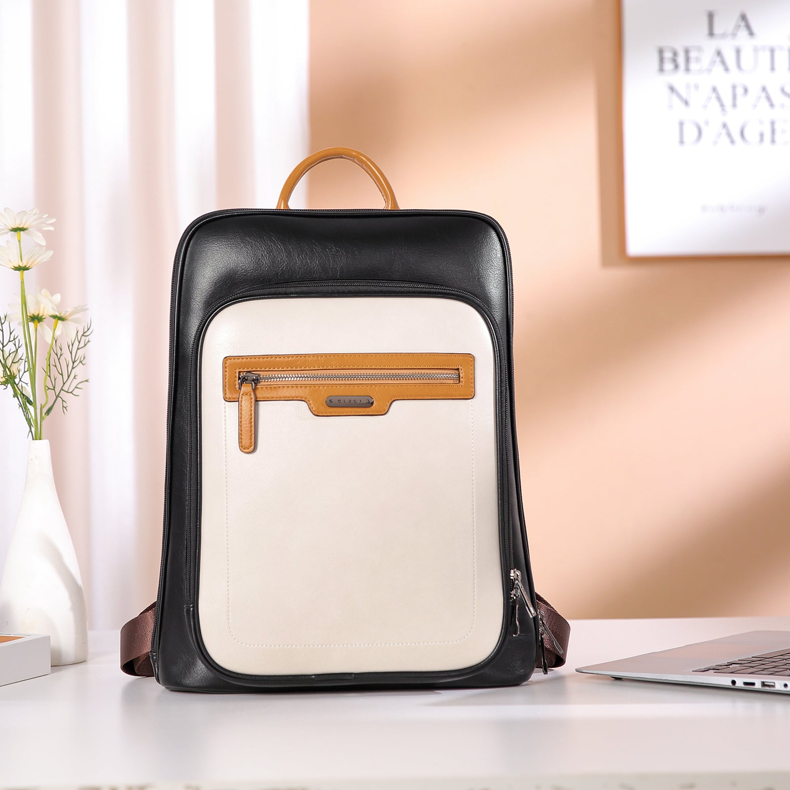 Koch Leather Laptop Backpack For Women With 15.6" Laptop Compartment