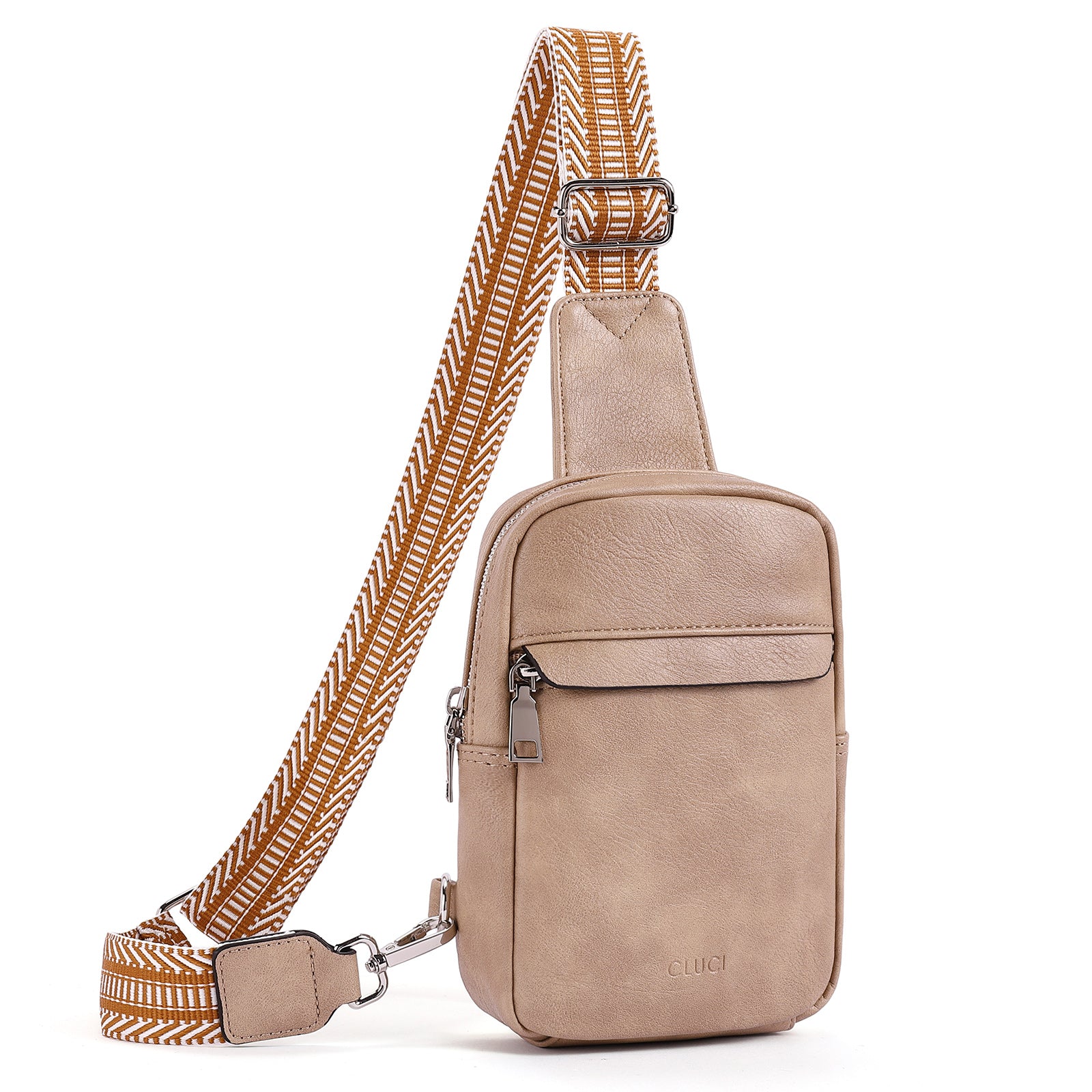 CLUCI Small Sling Bag Vegan Leather Crossbody Chest Bags Trendy Women's Fanny Pack