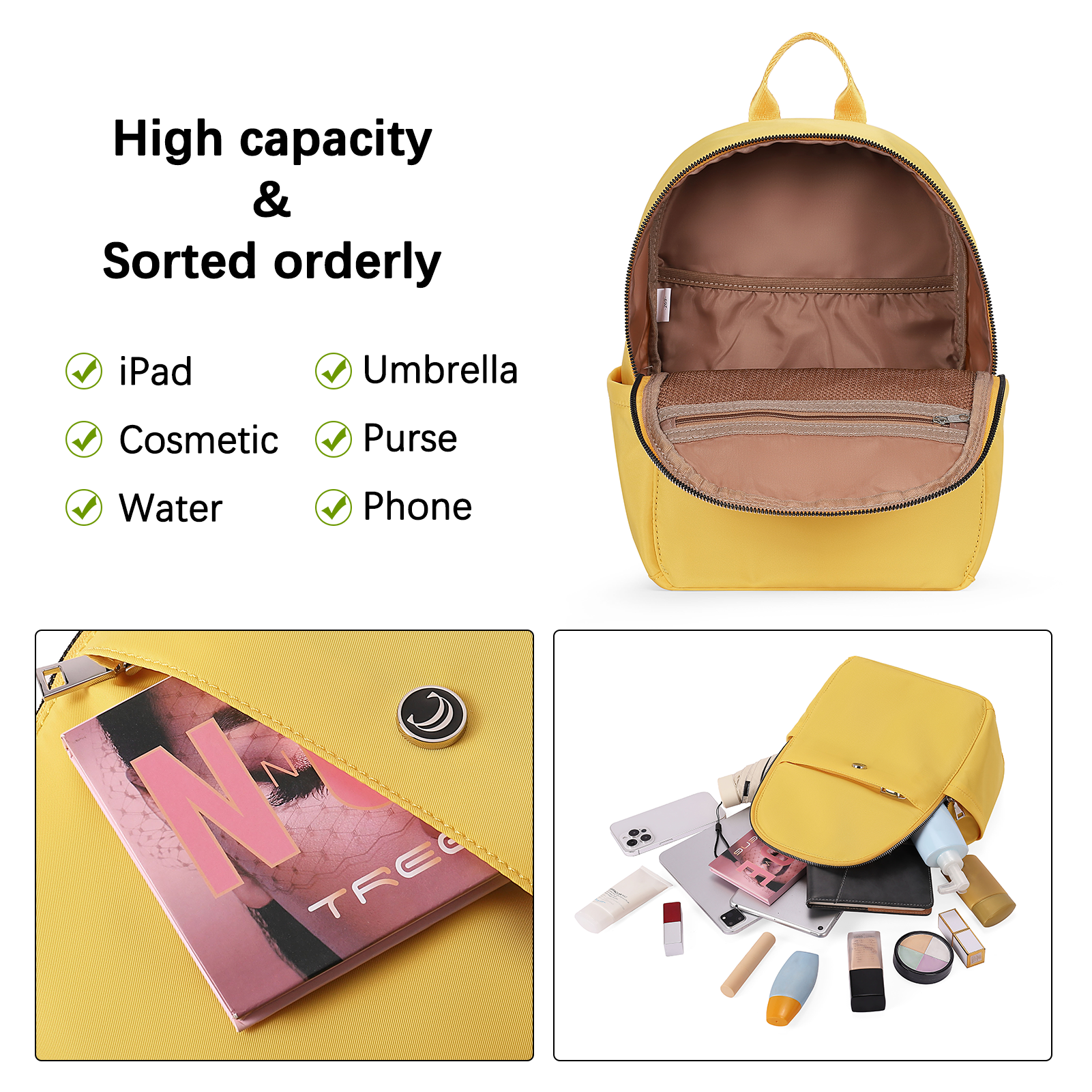 CLUCI Small Backpack for Women Mini Canvas Designer Backpack Purse Travel Lady Casual Daypack