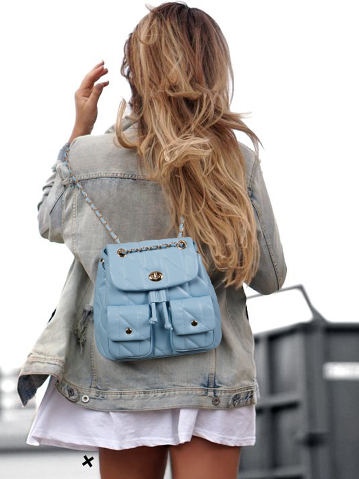 CLUCI Small Backpack Purse for Women,Mini Vegan Leather Tabby Backpack for Woman Quilted Bookbag Crossbody Bag