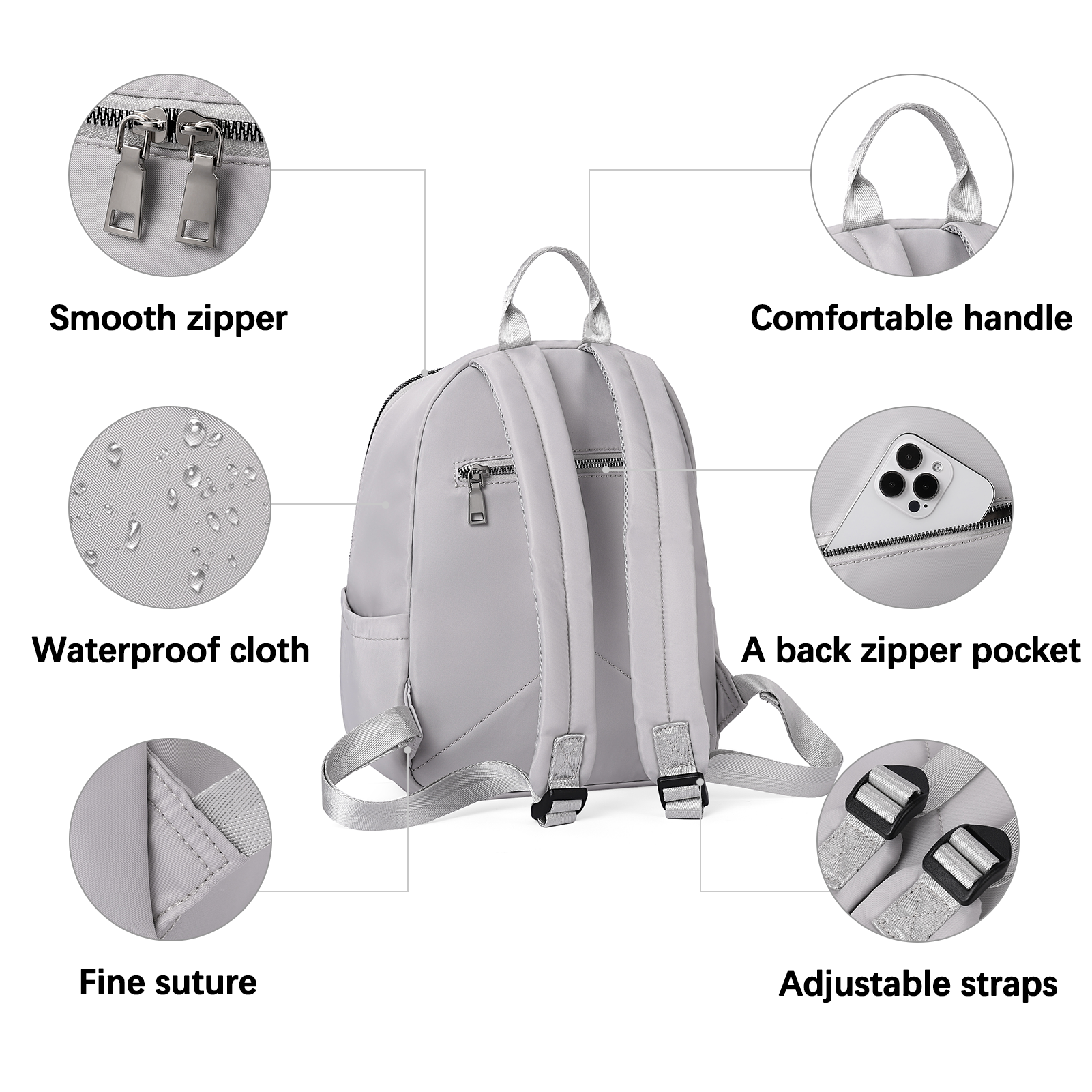 CLUCI Small Backpack for Women Mini Canvas Designer Backpack Purse Travel Lady Casual Daypack