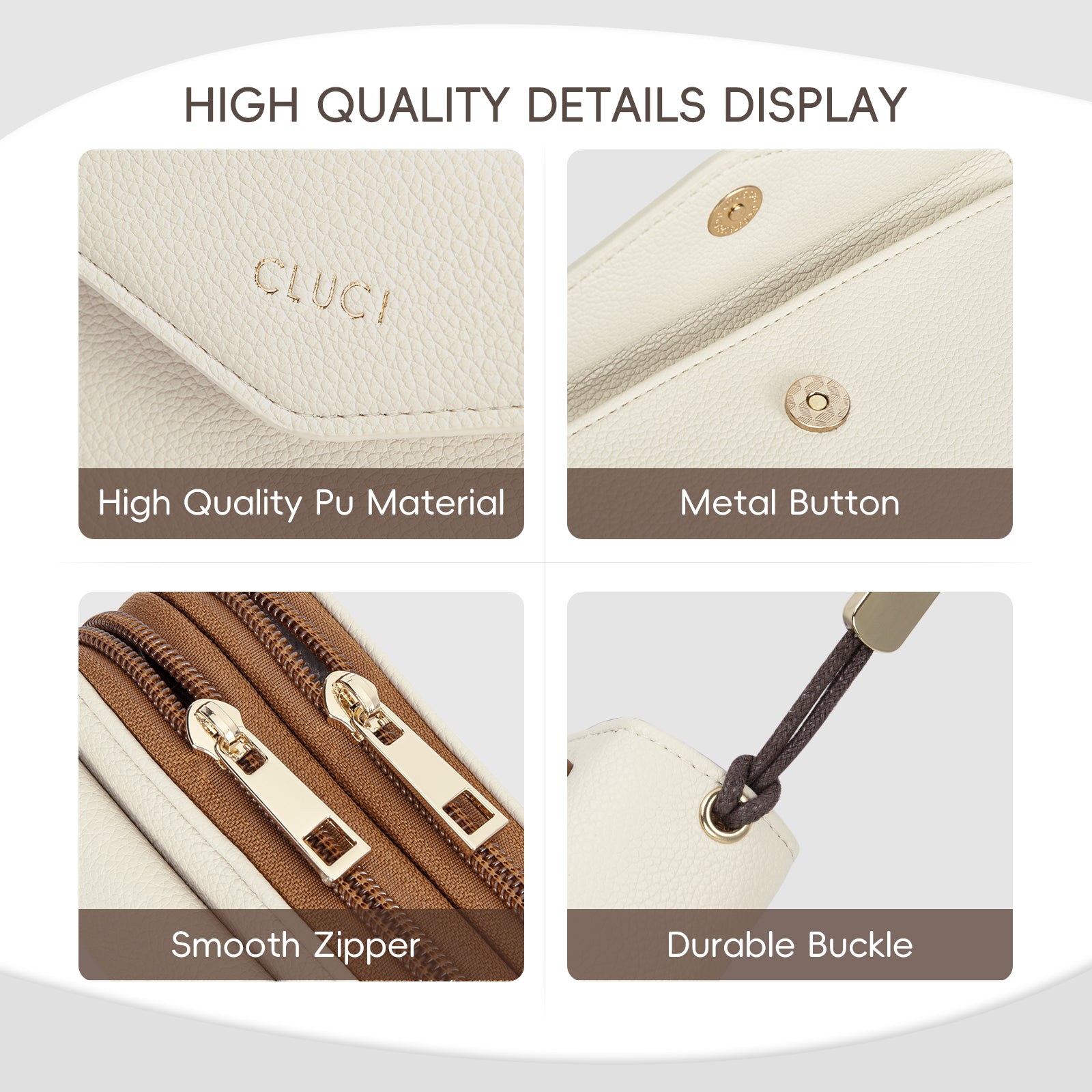 CLUCI Wallet Women Large Capacity Wristlet Purse for Women Long Ladies Wallet RFID Blocking Multi Credit Card Holder