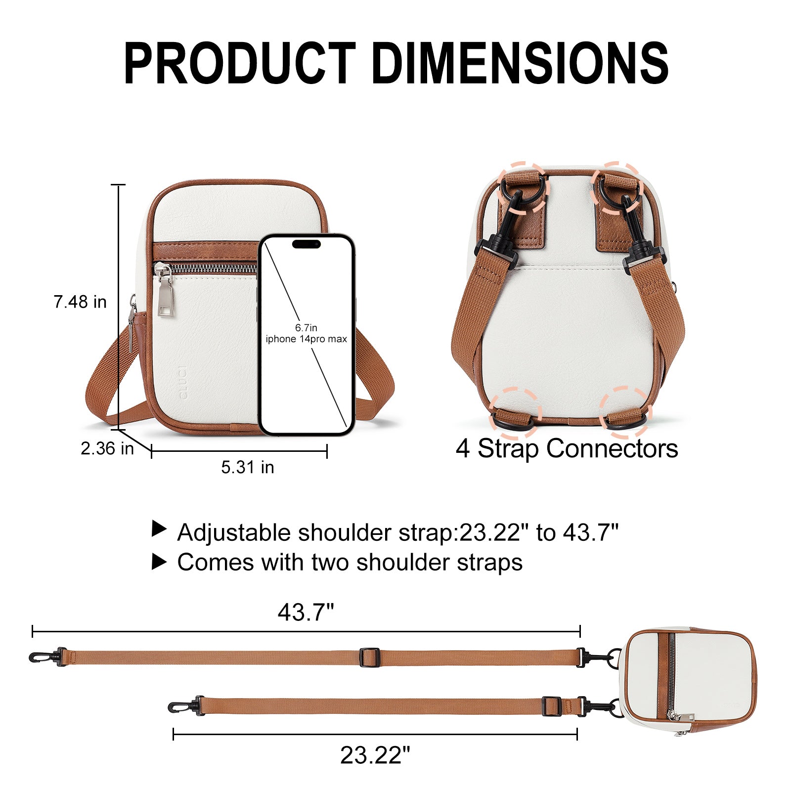 CLUCI Trendy Multi Position Fanny Pack Belt Bag Crossbody Purse Sling bag