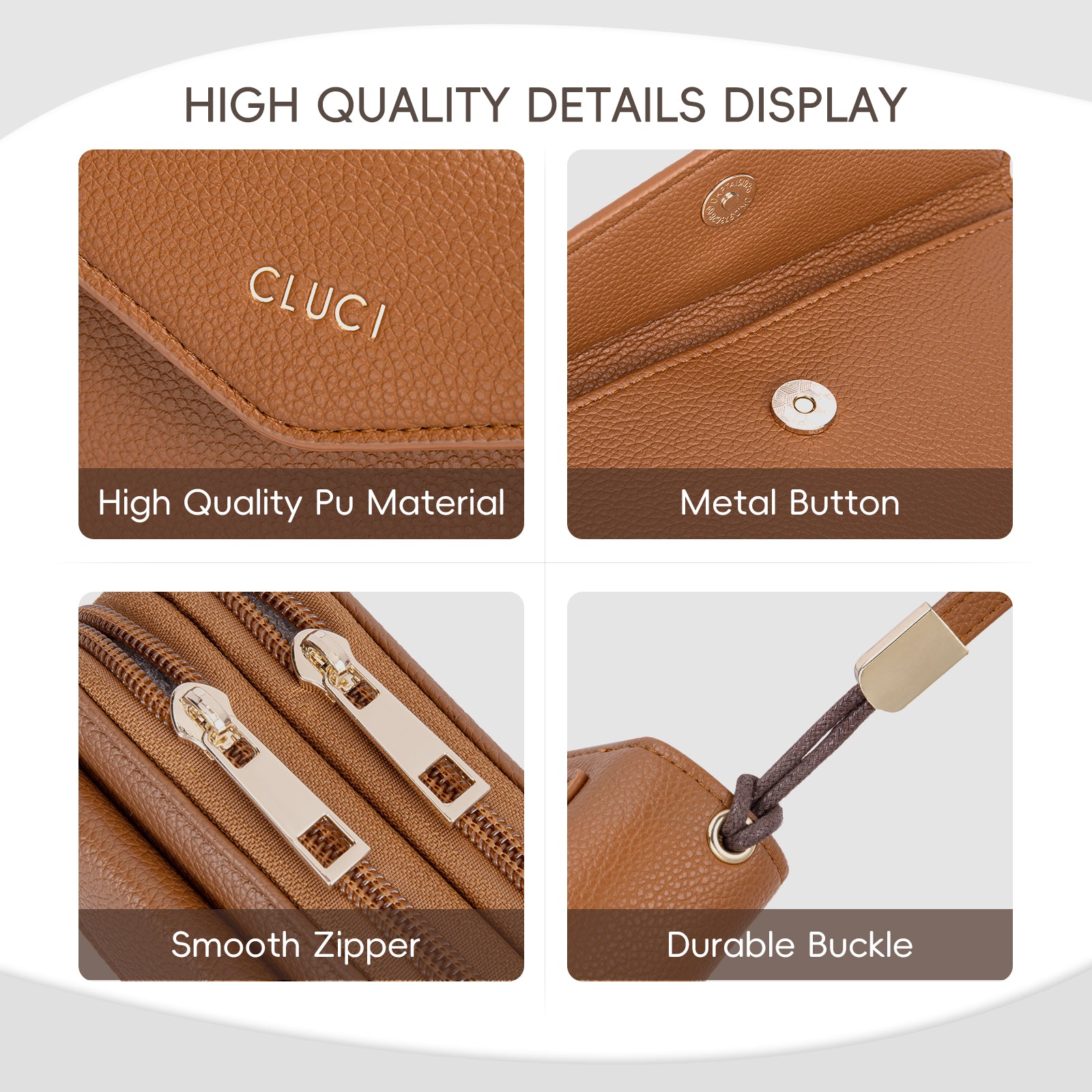 CLUCI Wallet Women Large Capacity Wristlet Purse for Women Long Ladies Wallet RFID Blocking Multi Credit Card Holder
