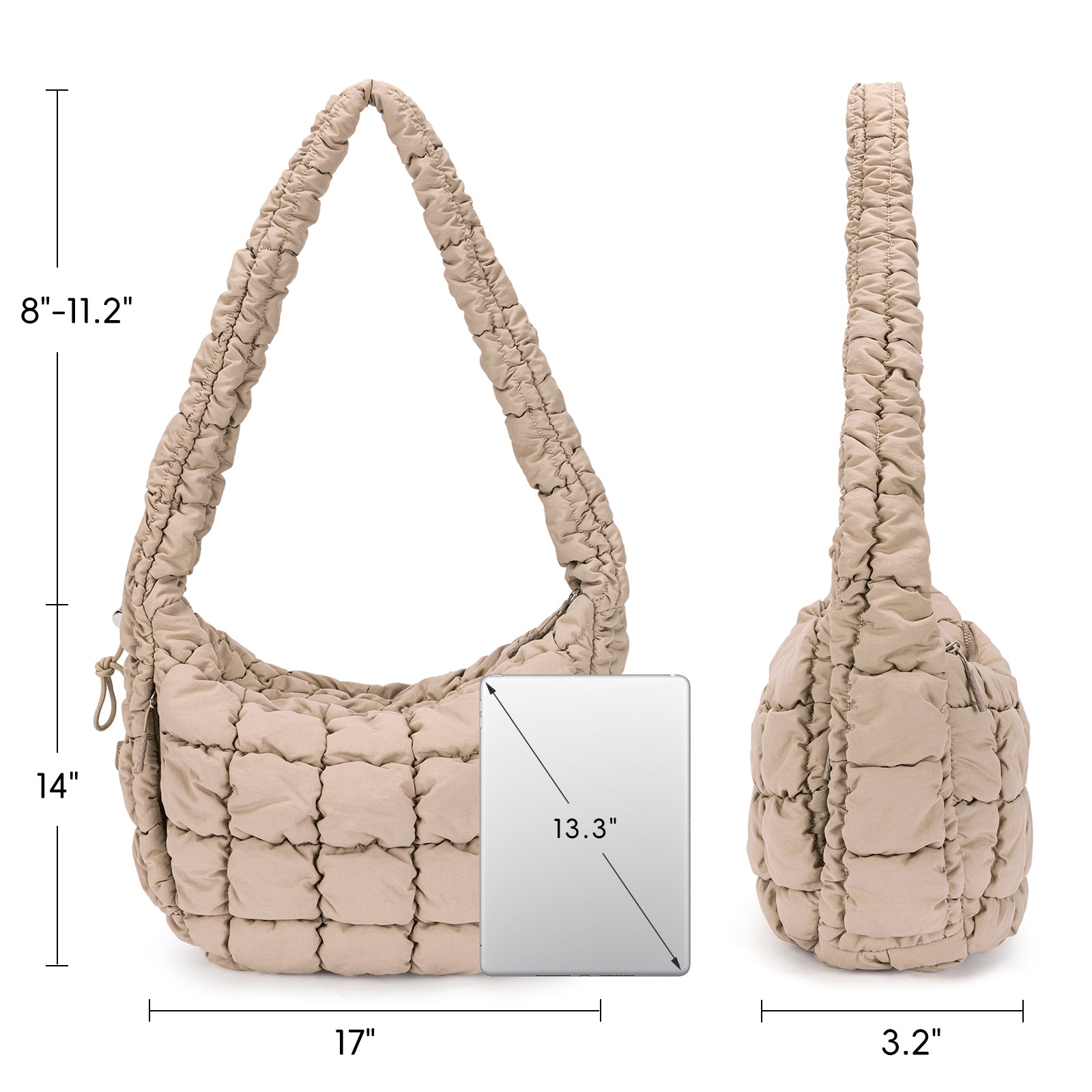 CLUCI Large Lightweight Quilted  Puffer Tote Bag for Women