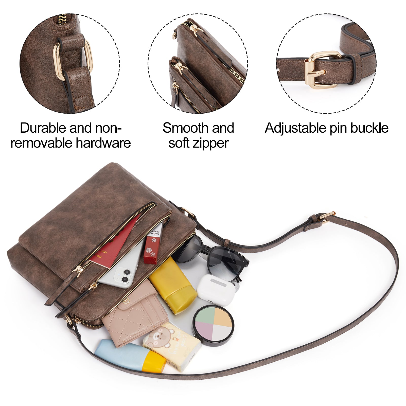 CLUCI Women Soft Vegan Leather Crossbody Purses