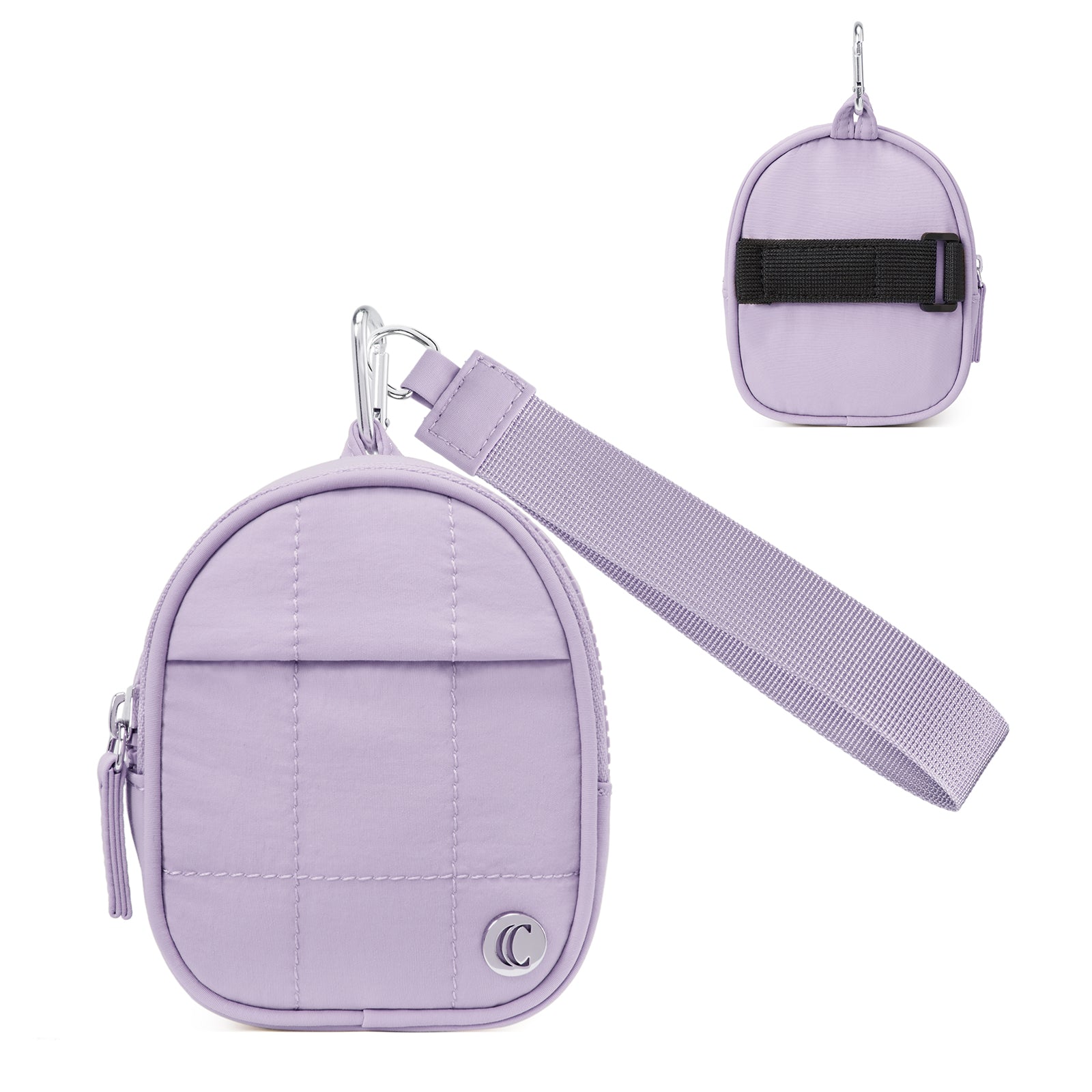 CLUCI Mini Cute Puffer Keychain Wallet with 3 RFID Card Slots