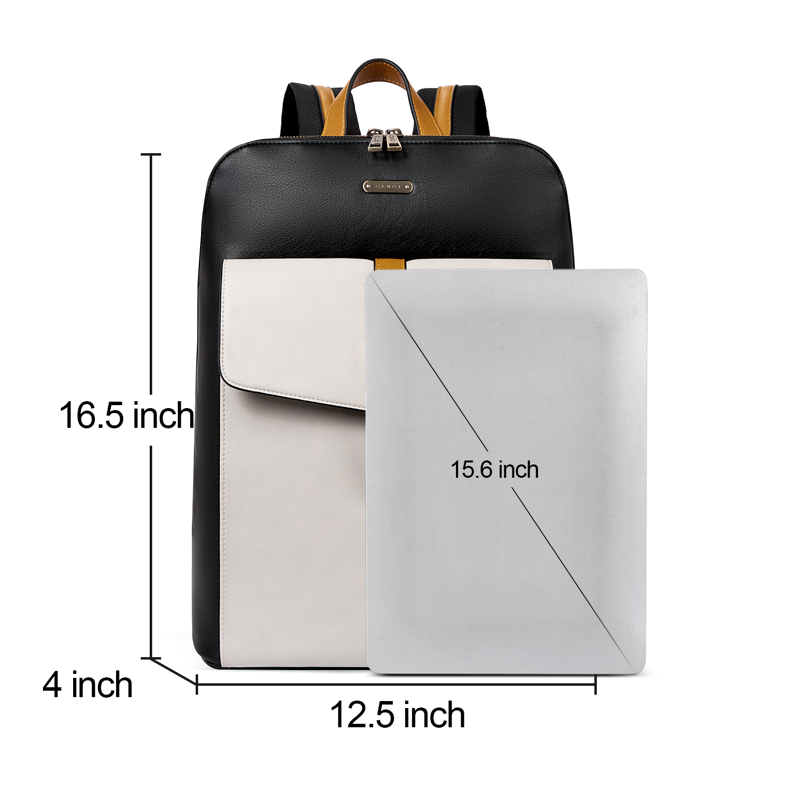 CLUCI Leather Laptop Backpack for Women 15.6 inch Computer Backpack Stylish Travel Backpack Purse for Women Work Daypack Bag