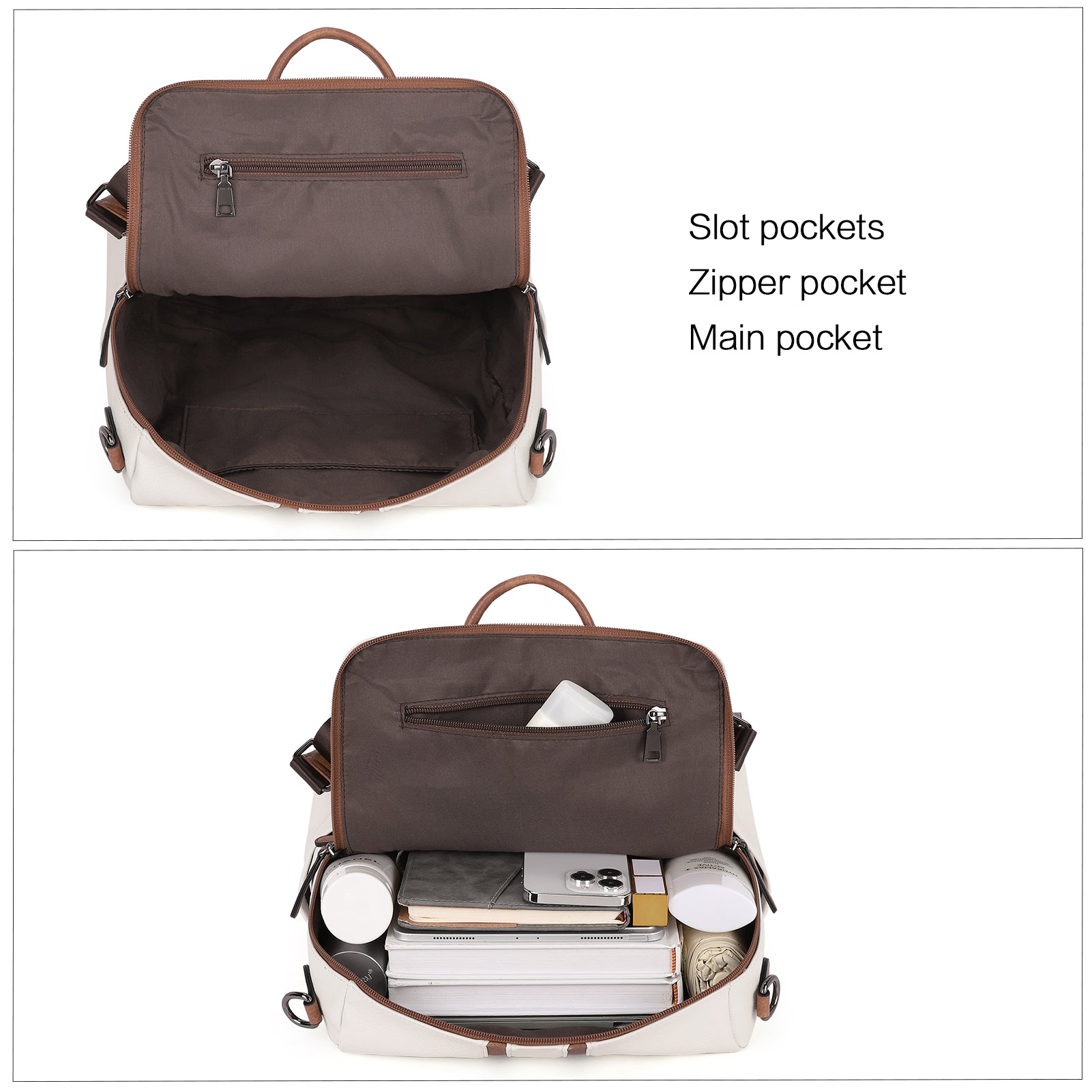 Greene Vegan Soft Leather Backpack Leather Purse For Work And