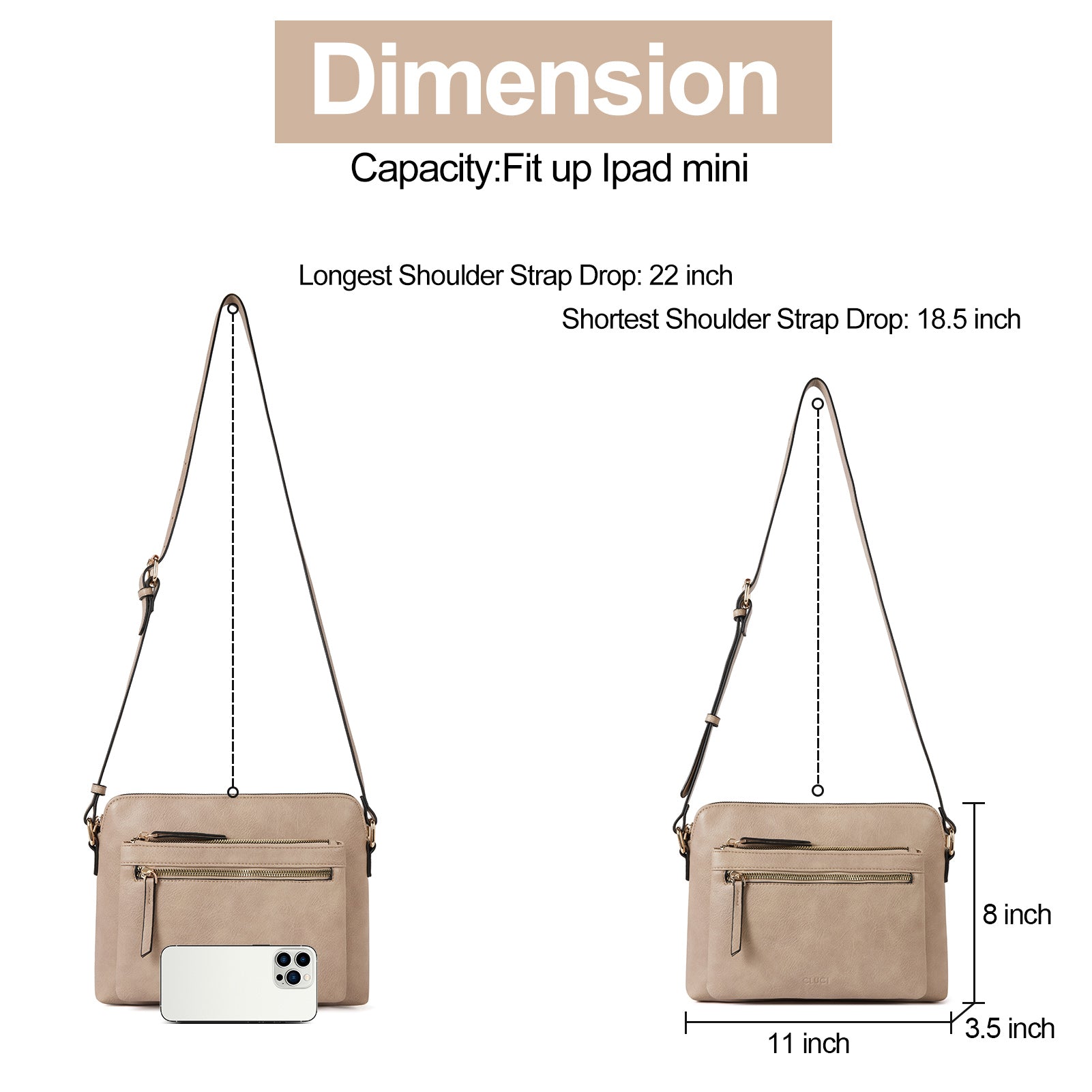 CLUCI Women Soft Vegan Leather Crossbody Purses