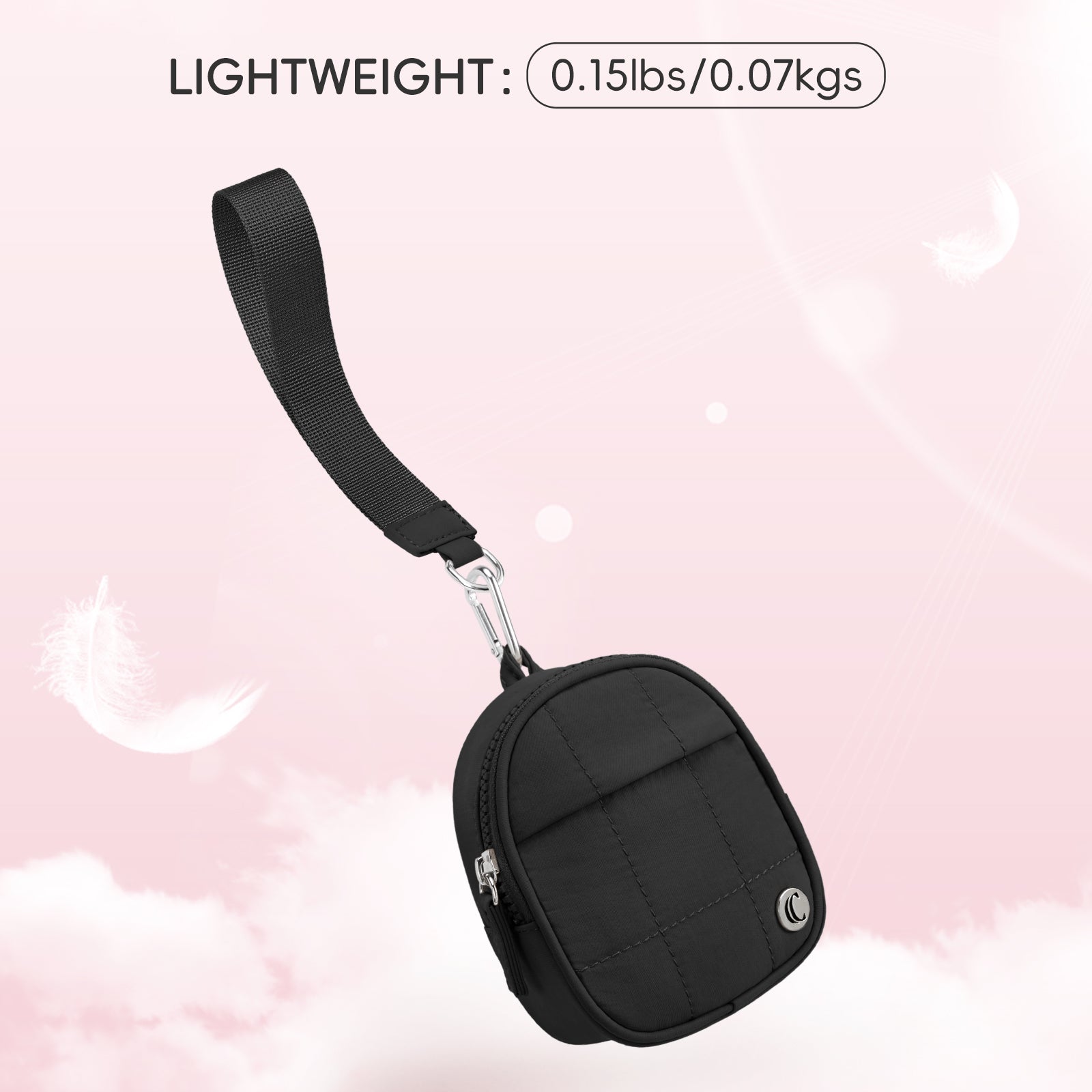 CLUCI Mini Cute Puffer Keychain Wallet with 3 RFID Card Slots