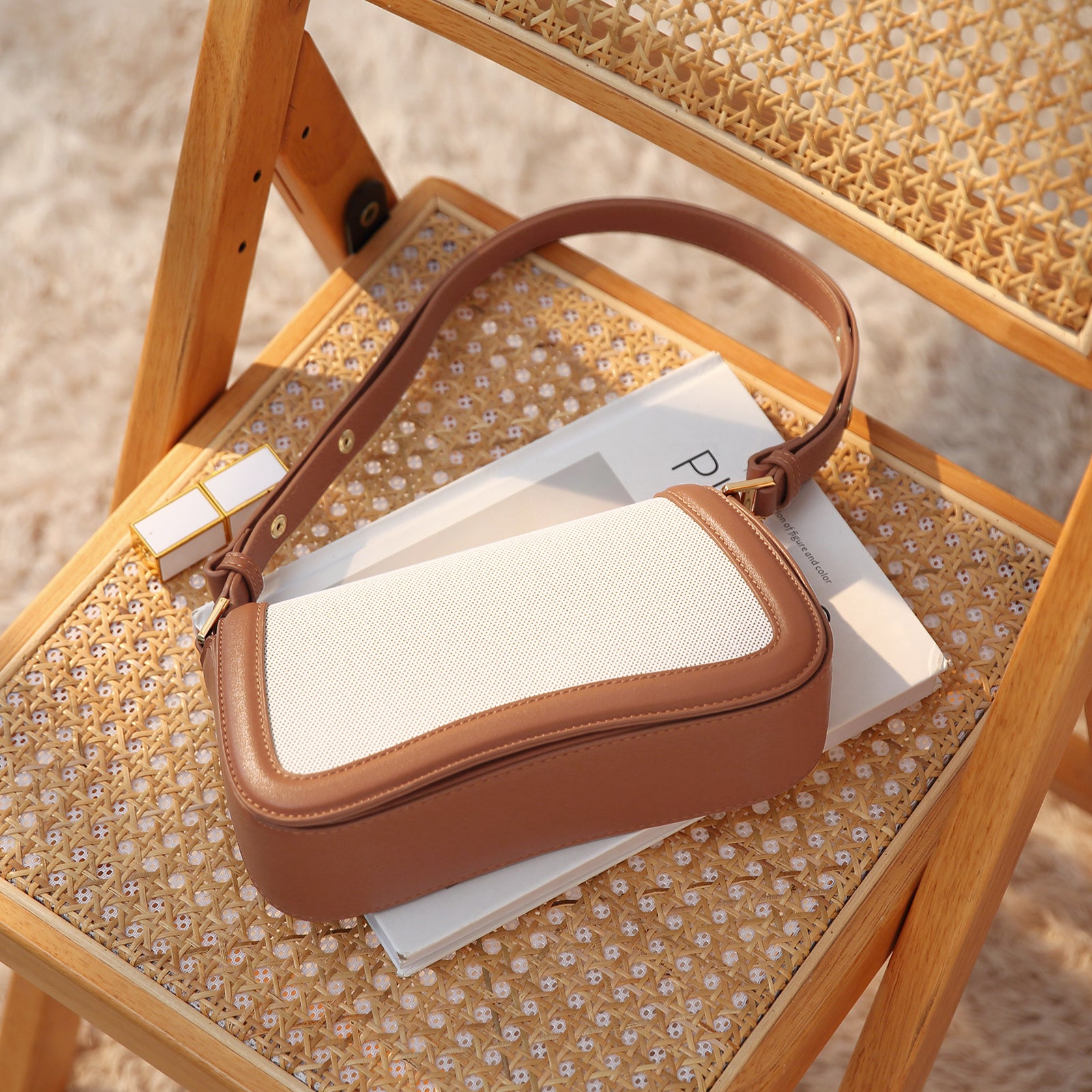 CLUCI Leather Shoulder Baguette Bags for Women
