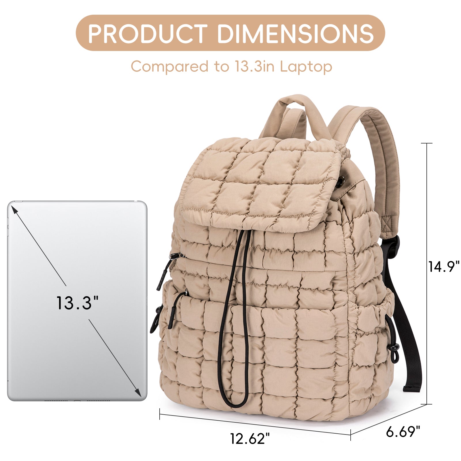 CLUCI Puffy Casual Lightweight Daypack for Women — Travel & Work