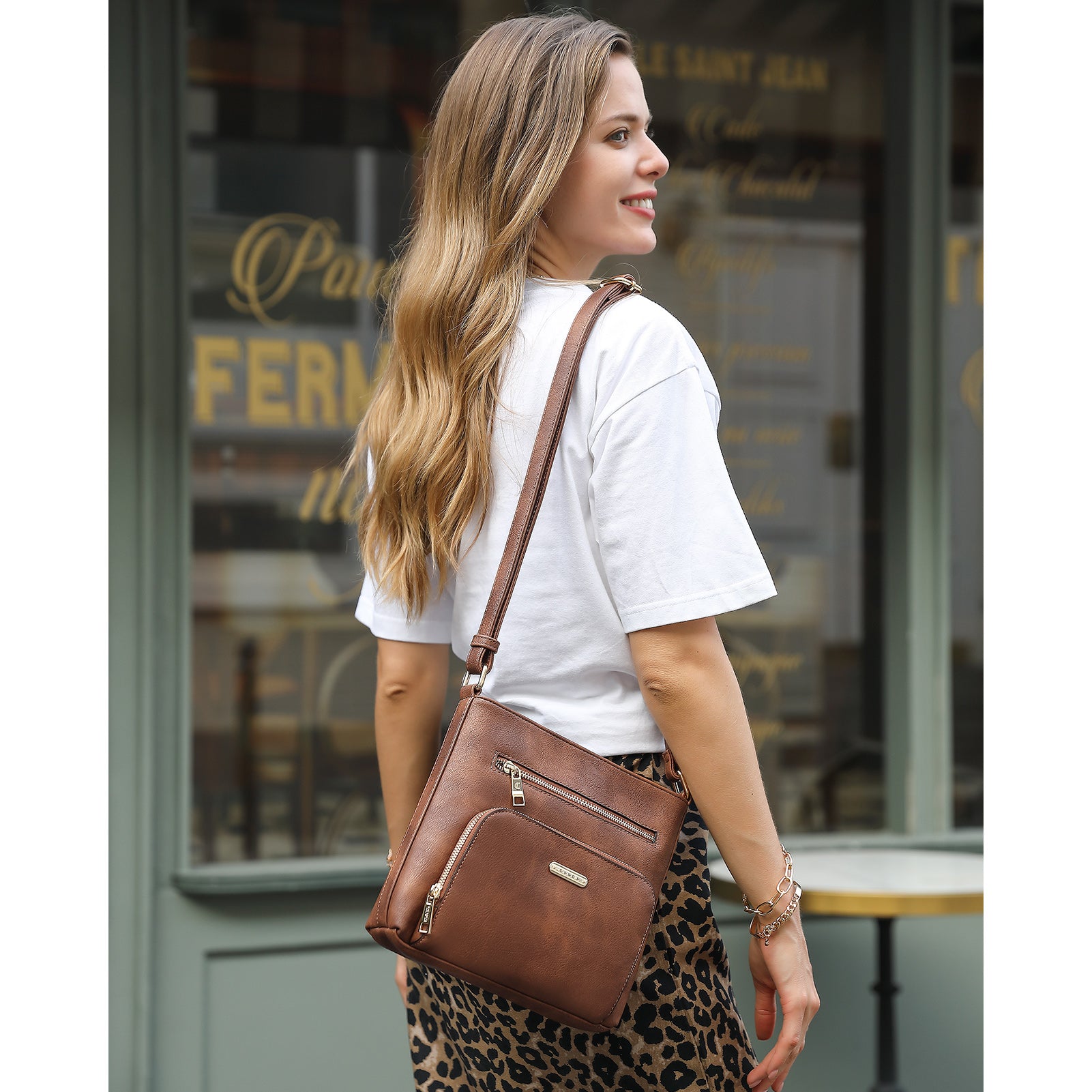 Amos Vintage Patchwork Crossbody Bag